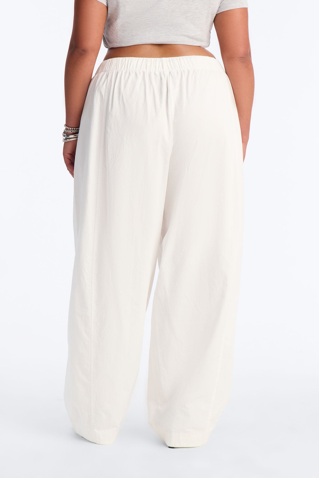 Maggie Low Rise Drawstring Wide Leg Pant 32″ - White Fashion Nova