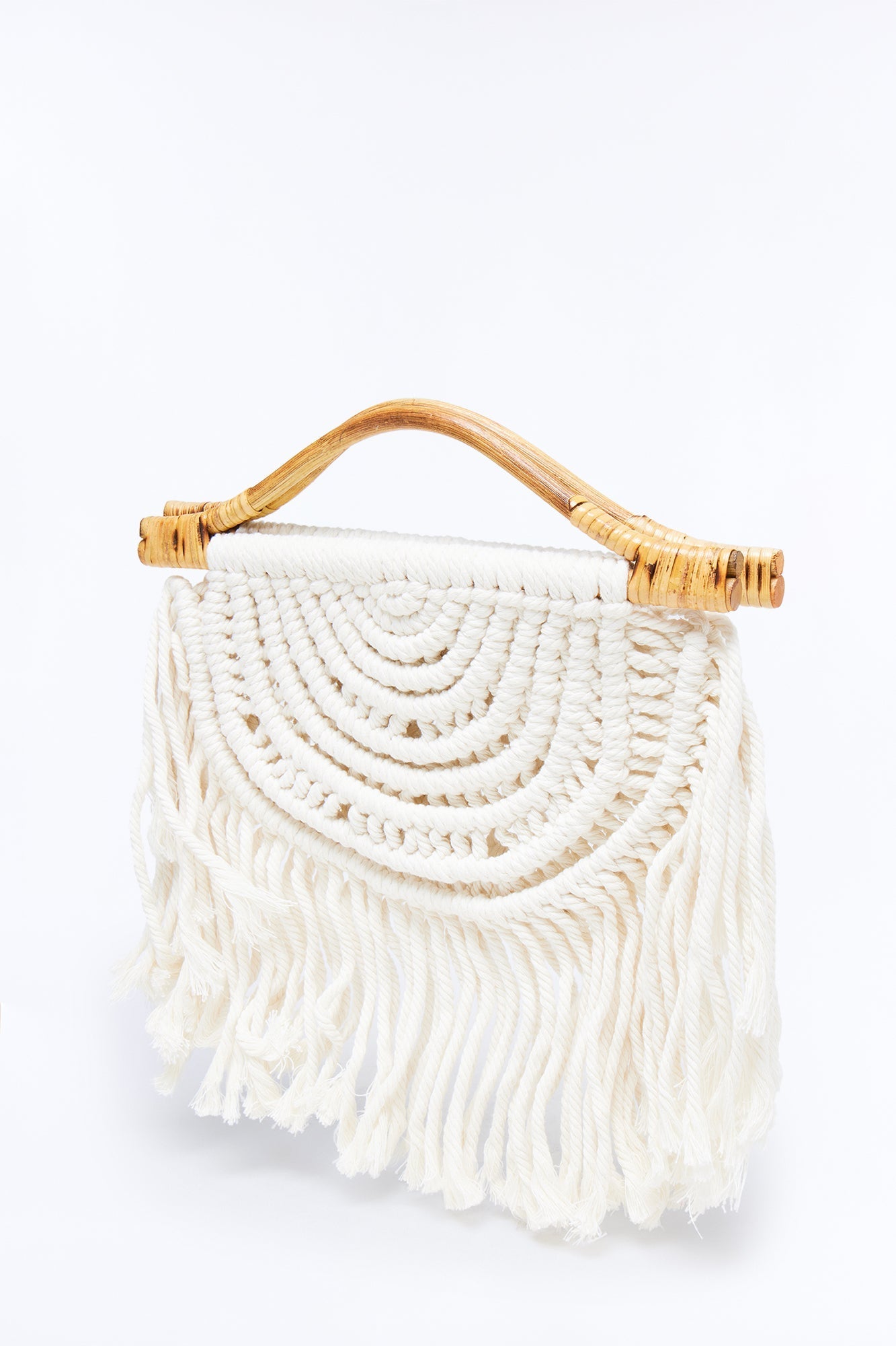 Tropical Thread Crochet Satchel Handbag - Natural/Combo NEWFASHIONEDGE