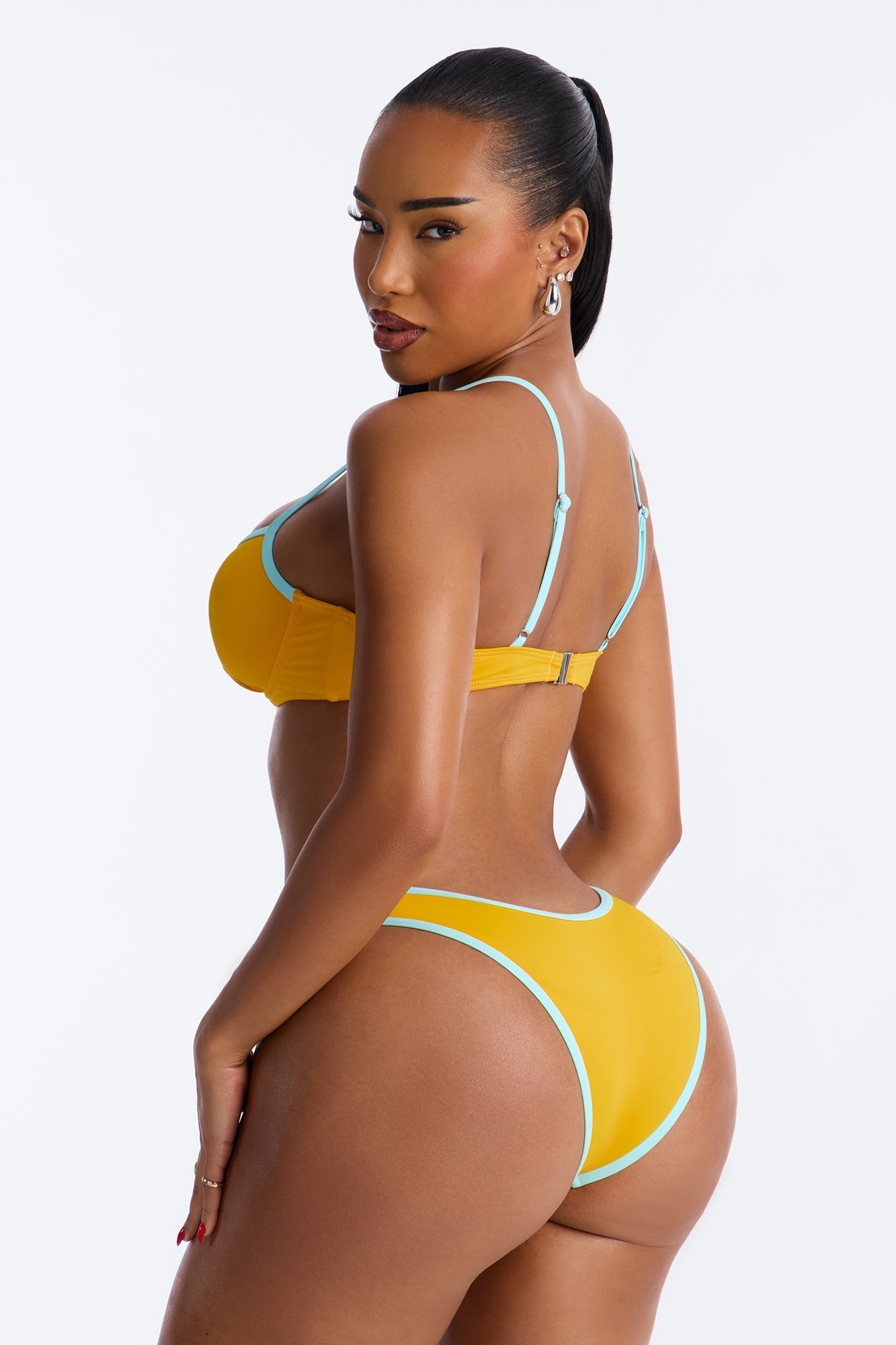 Summer Mornings 2 Piece Underwire Bikini Set - Mustard/combo