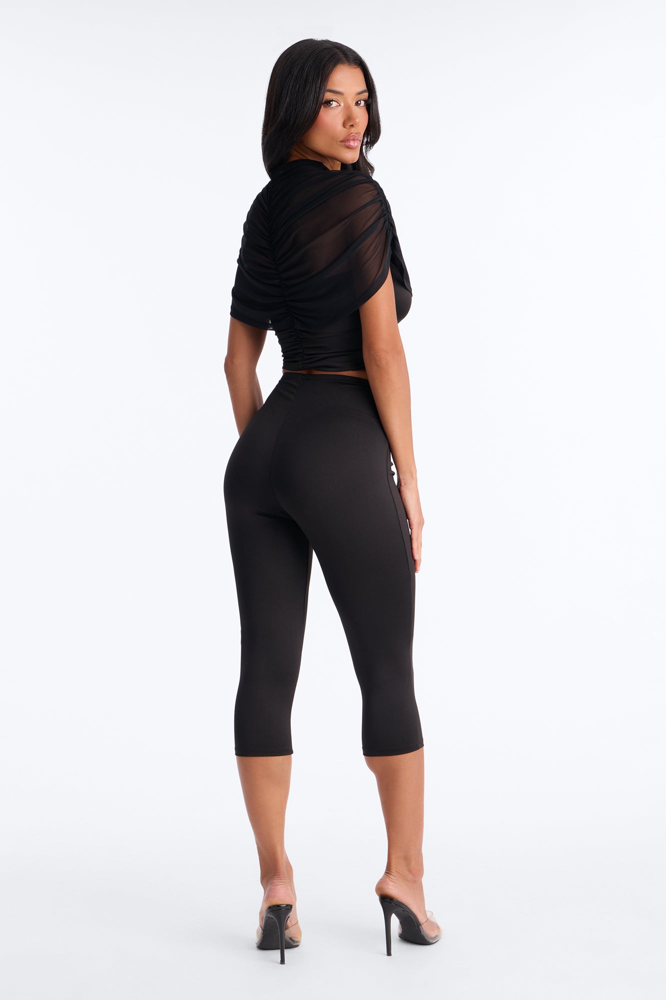 Margot Sheer Capri Set - Black NEWFASHIONEDGE