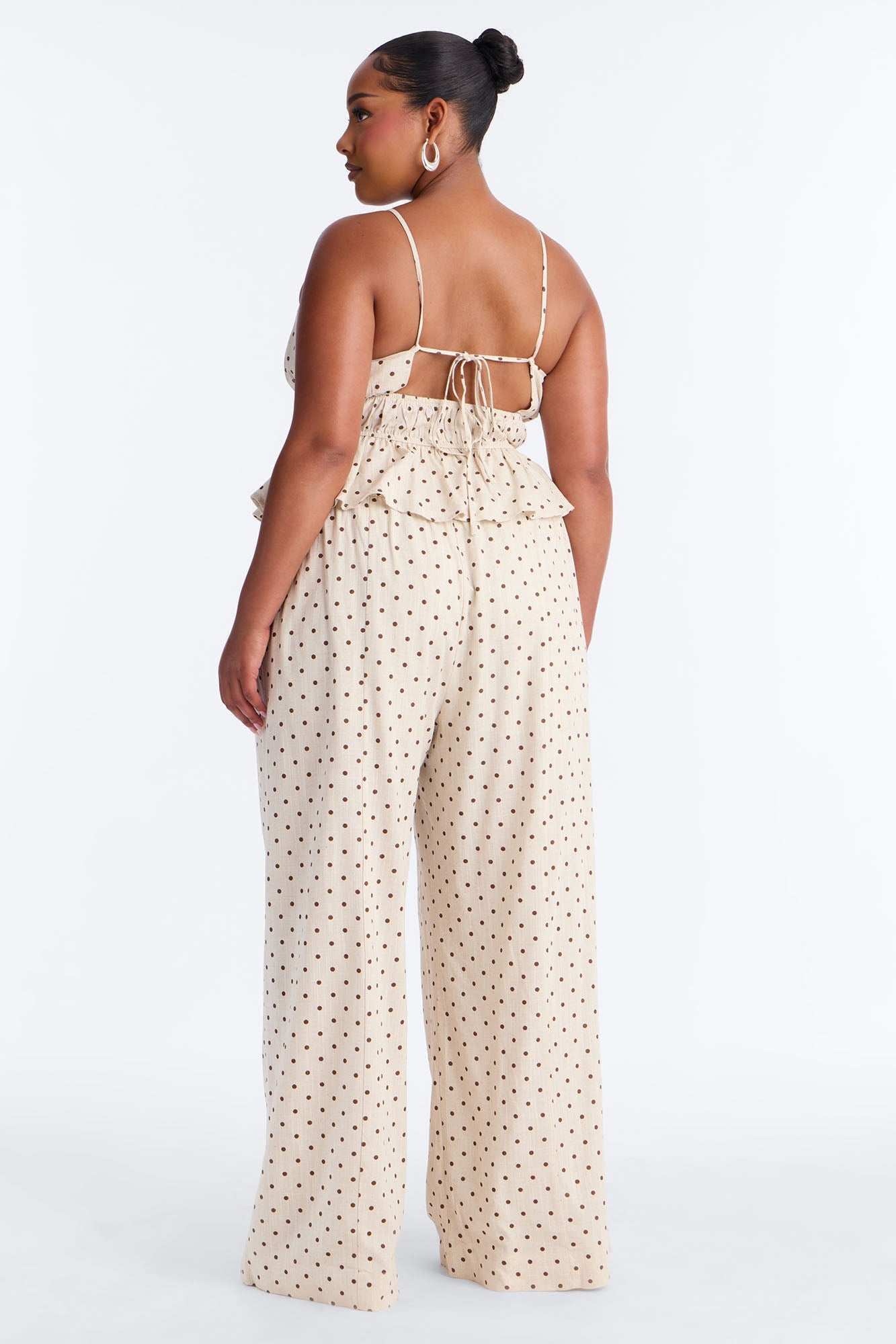 Riley Linen Polka Dot Pant Set - Oatmeal Fashion Nova