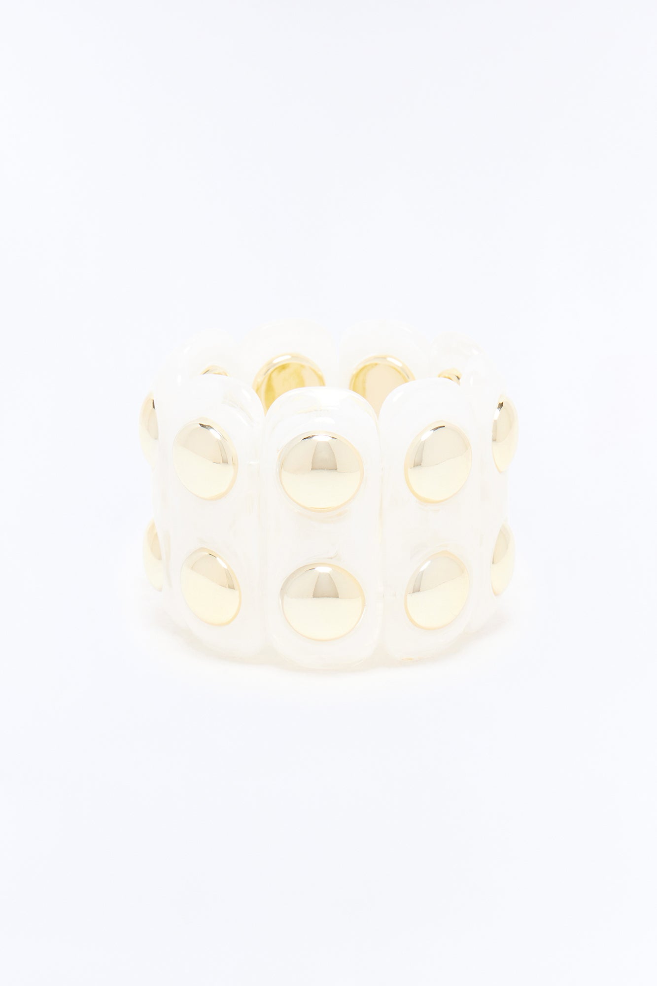 Always Right Studded Acrylic Stretch Bracelet - White/combo NEWFASHIONEDGE