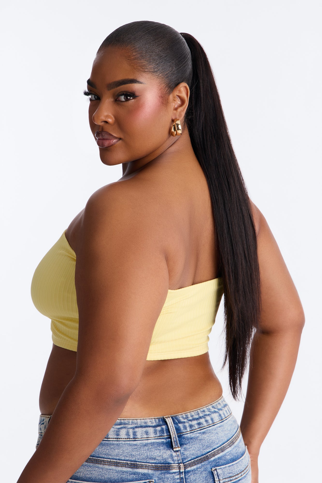 Masha Double Lined Ribbed Tube Top - Butter Yellow Fashion Nova