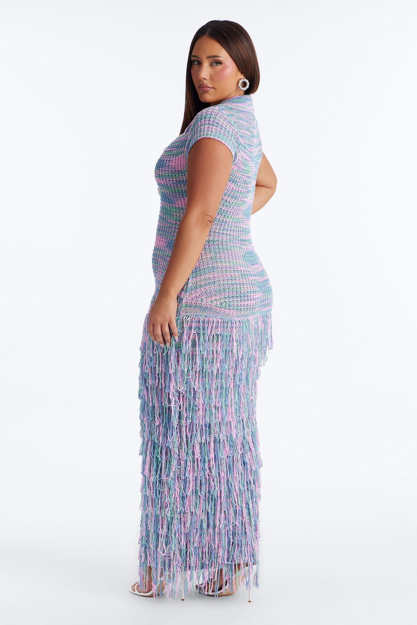 Catalina Marled Crochet Maxi Dress - Sage/combo NEWFASHIONEDGE