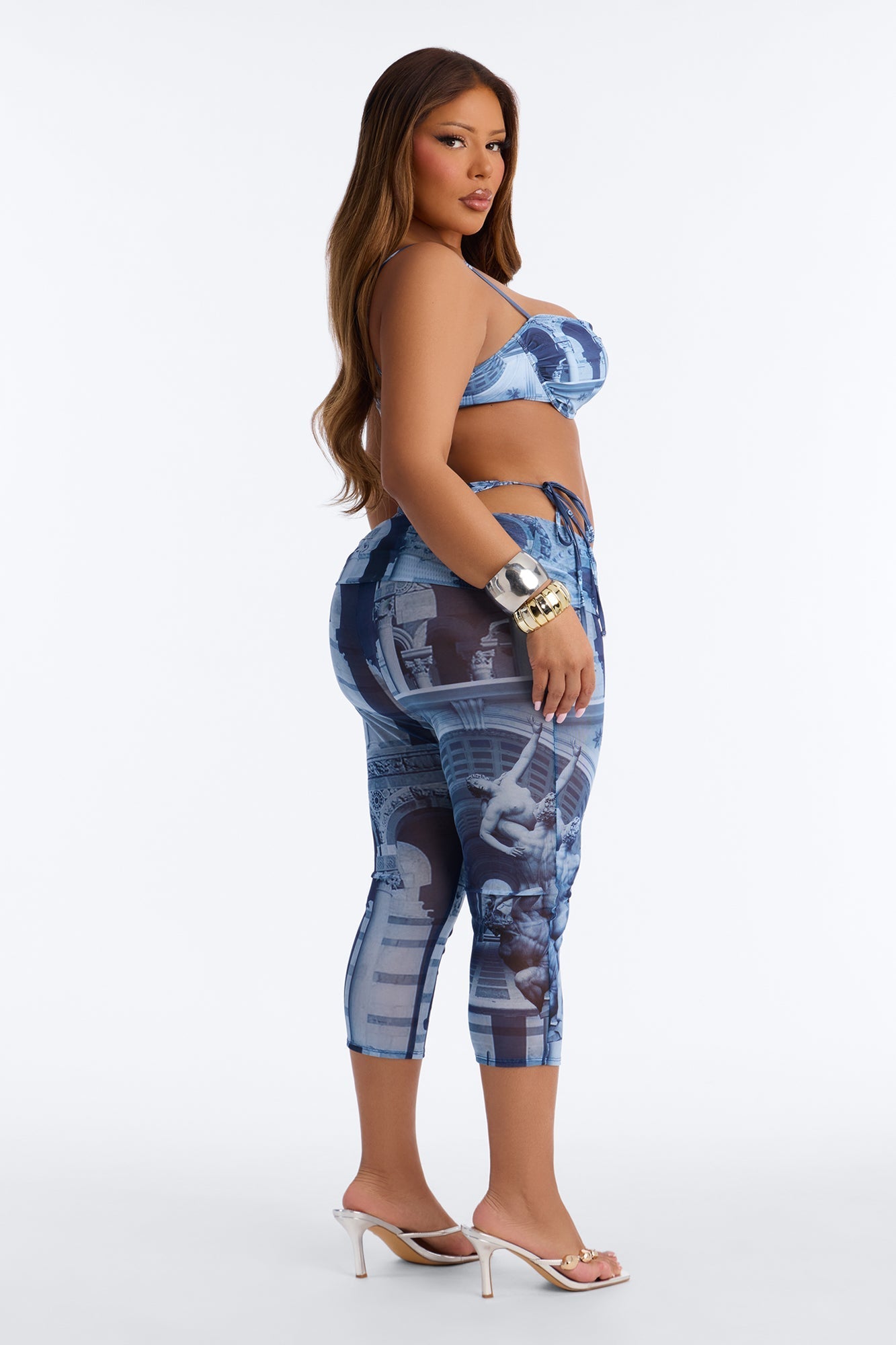 Stand By The Pier Sheer Novelty Swim Cover Up Capri Pants - Navy NEWFASHIONEDGE