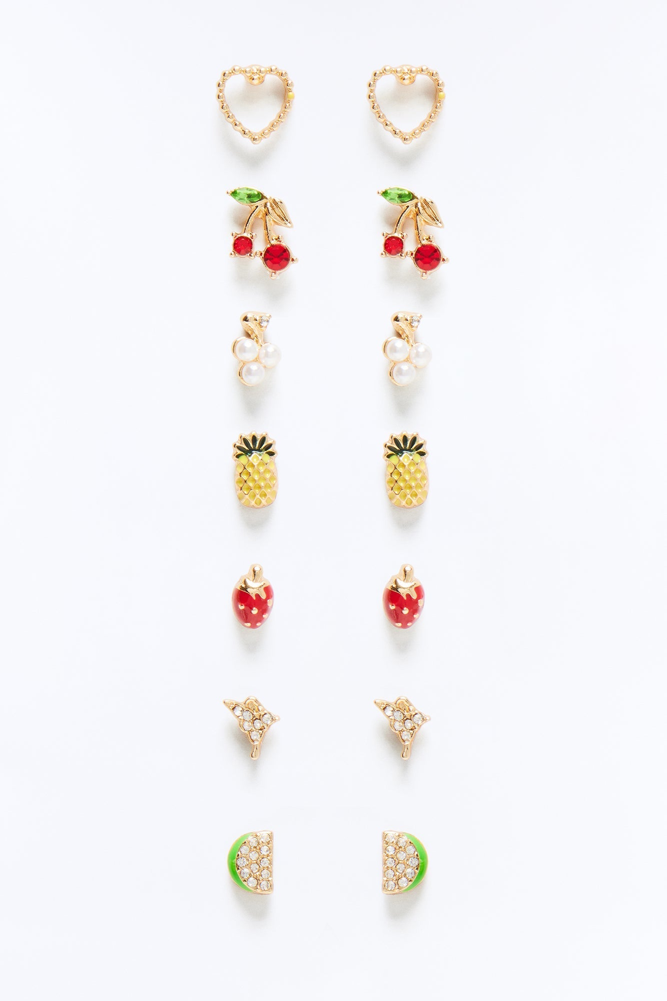 Juicy Gems 7 Pair Multi Earring Set - Multi Color