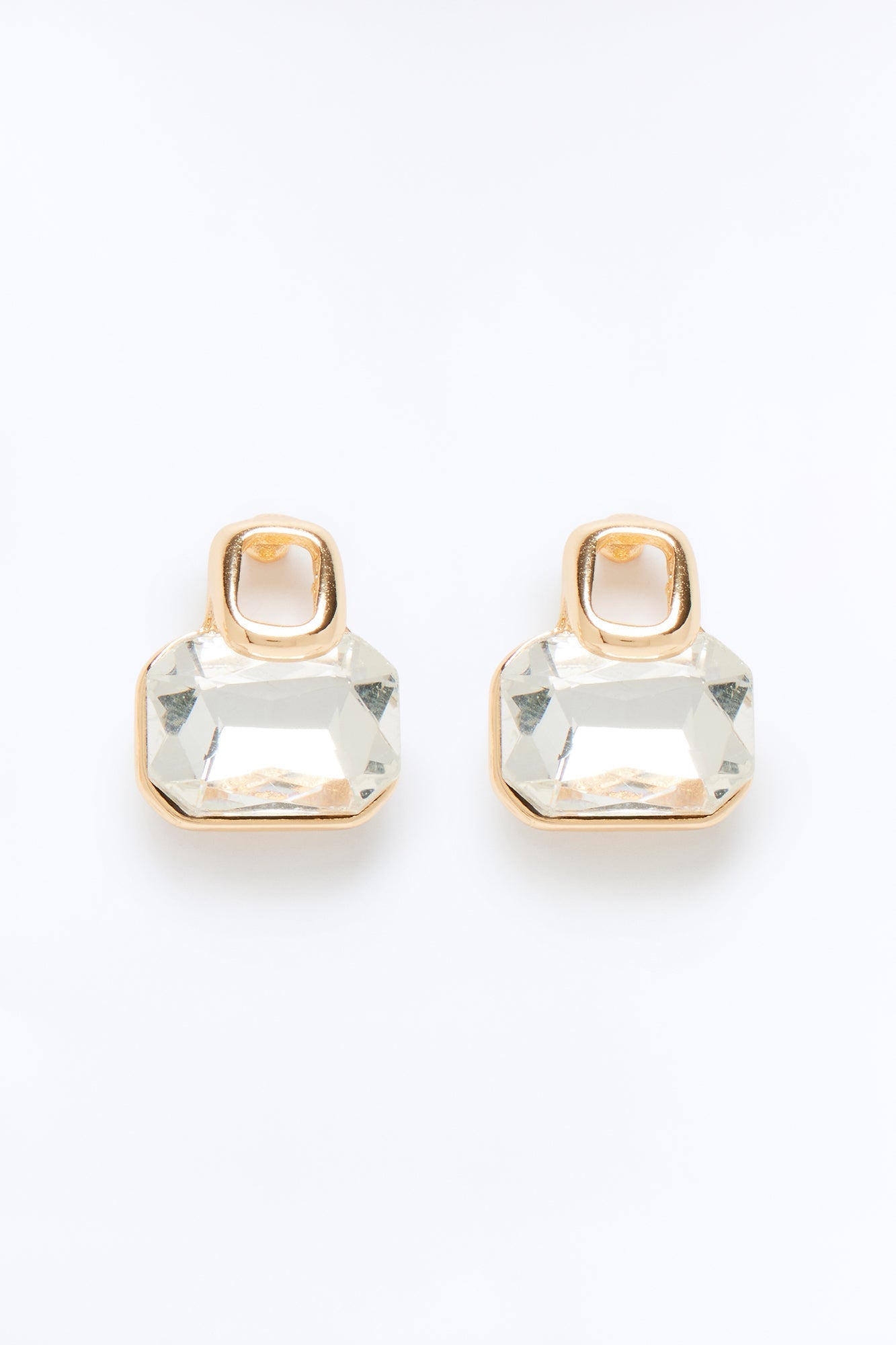 Stay Away Rhinestone Stud Earrings - Gold
