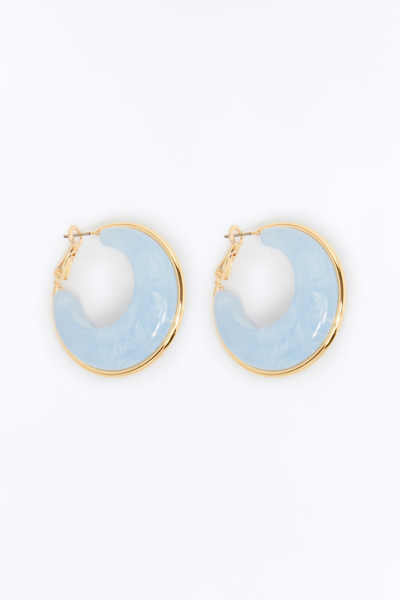 Calm Waters Jeweled Hoop Earrings - Blue