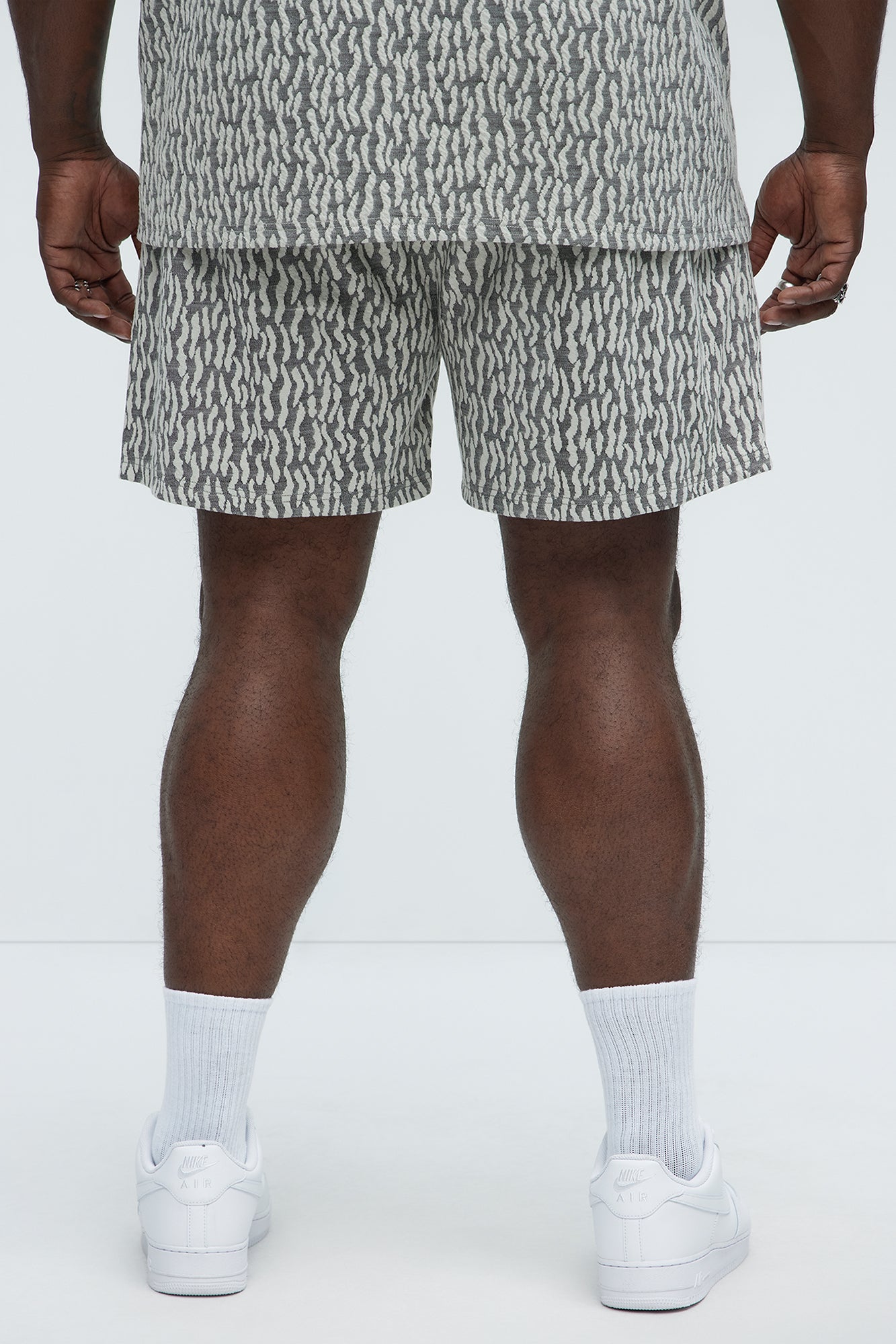 Havana Jacquard Relaxed Shorts - Grey