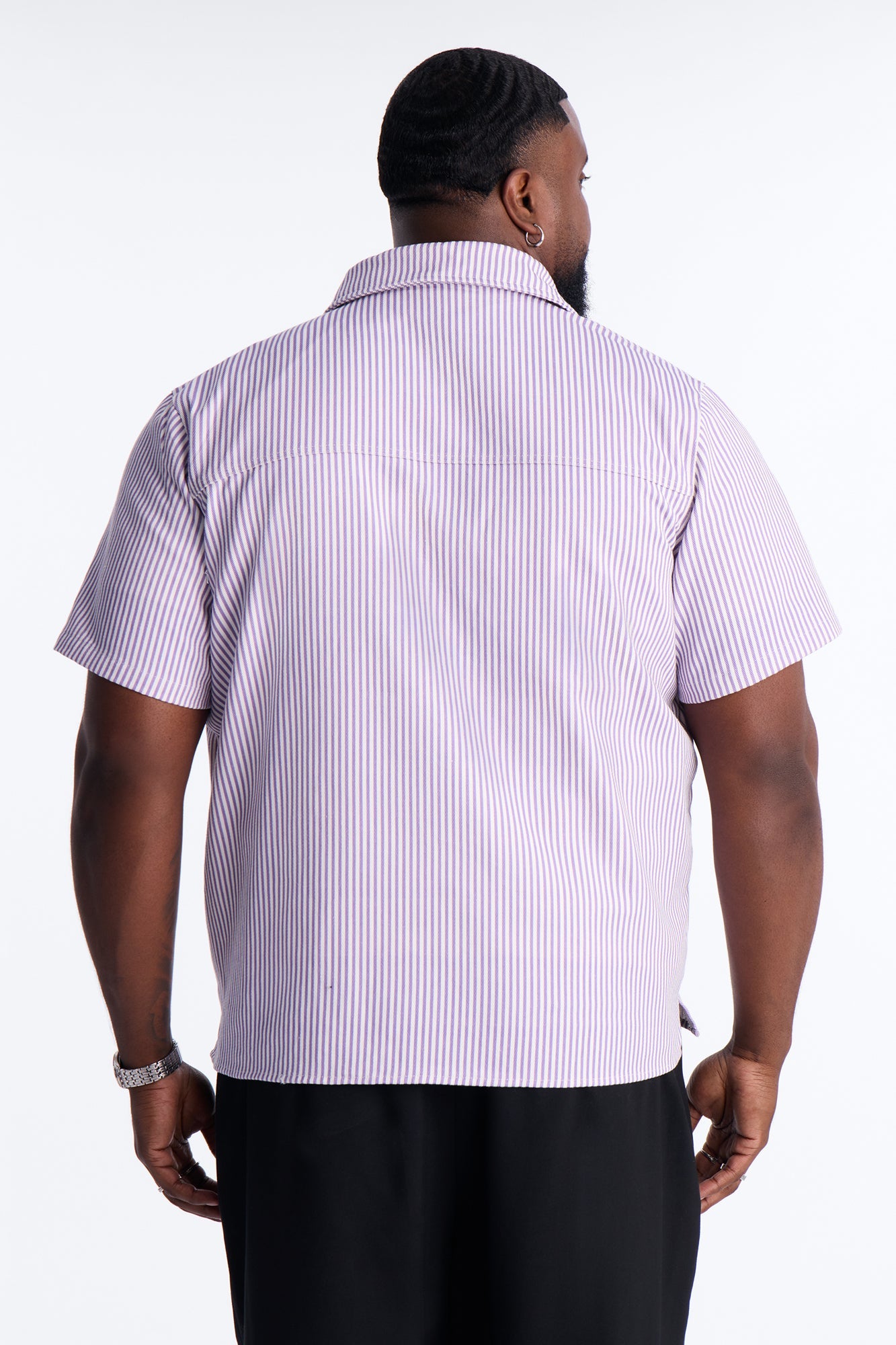 Diamante Trim Mechanic Shirt - Purple
