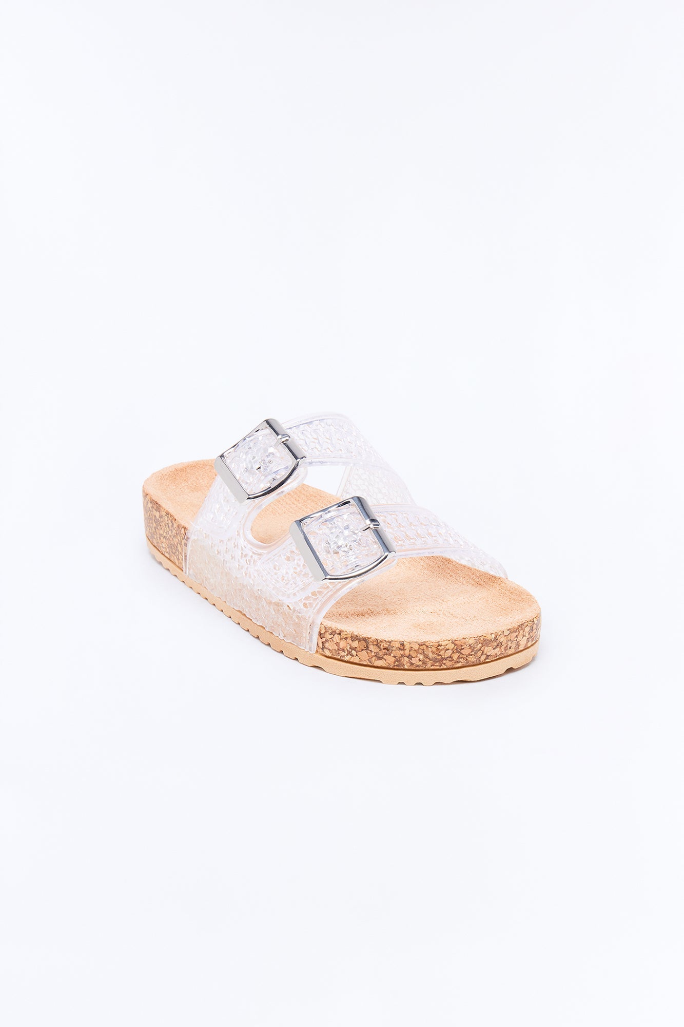 Drina Buckle Jelly Slides - Clear