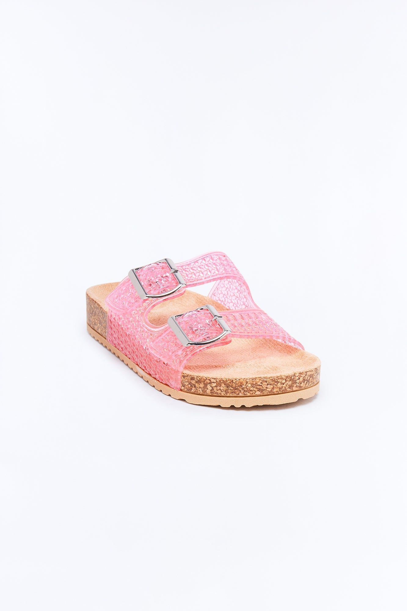 Drina Buckle Jelly Slides - Pink