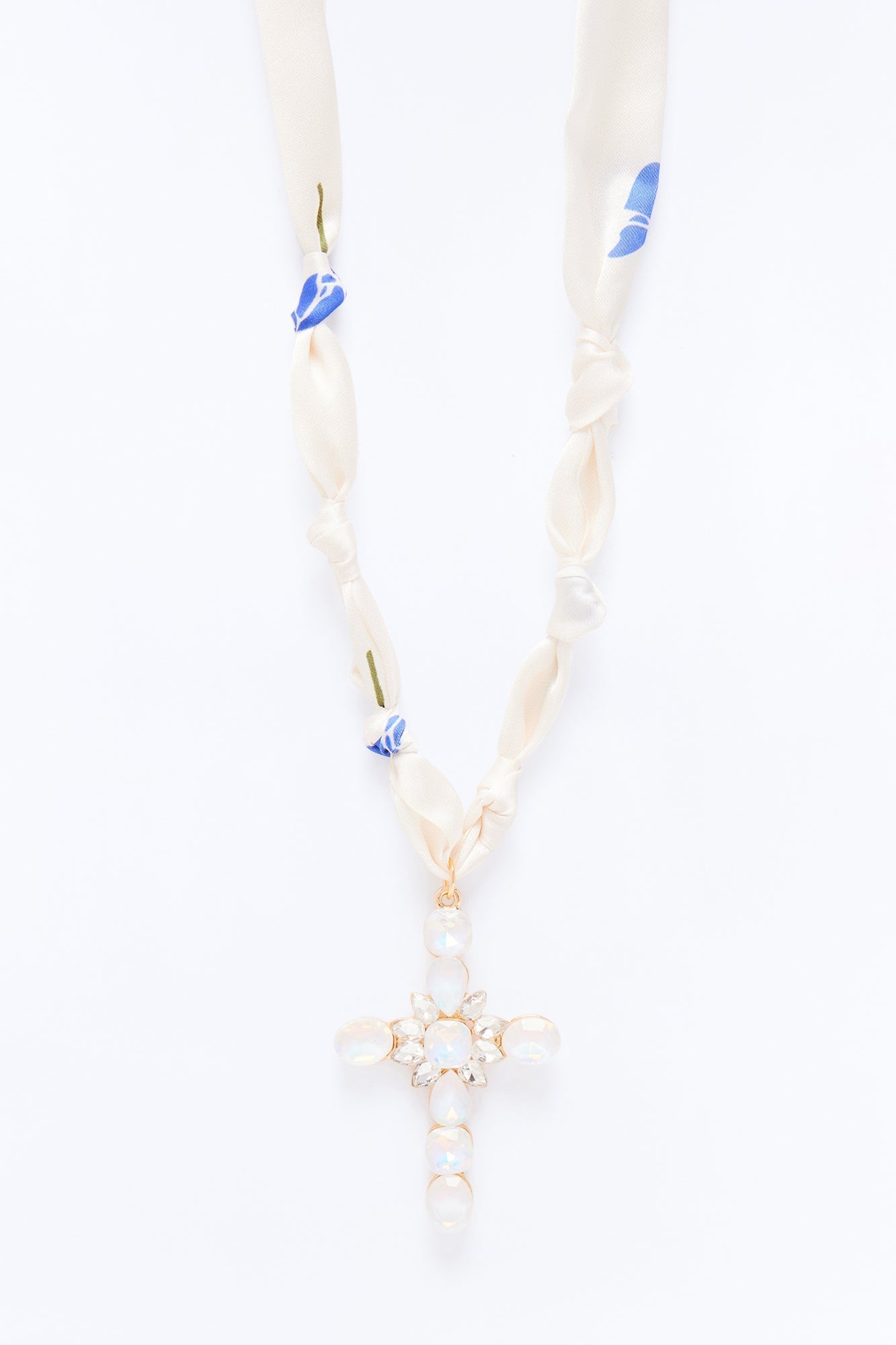 Rosemary Scarf Necklace - White/Gold NEWFASHIONEDGE