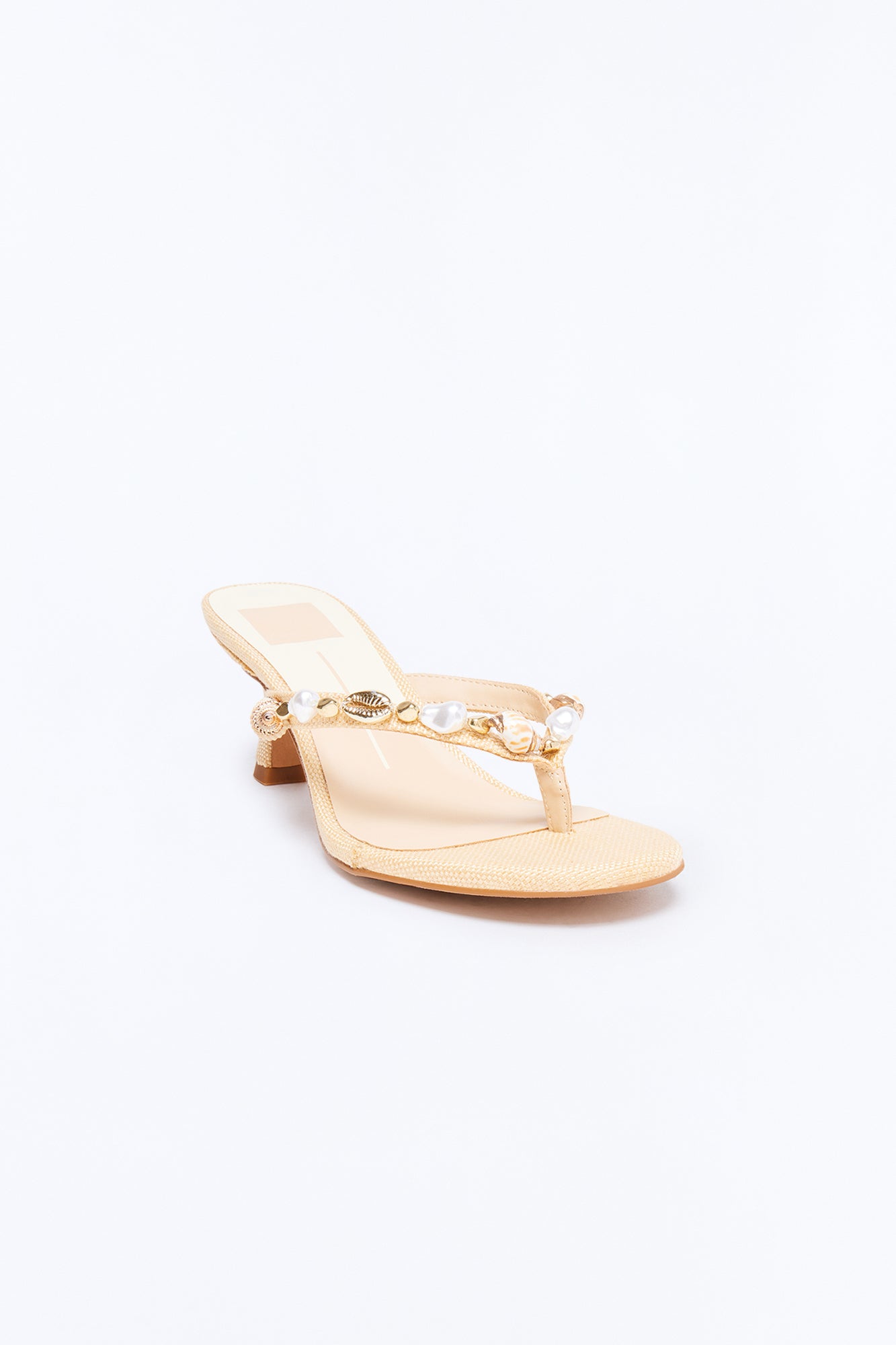 Dolce Vita Daksie Raffia Thong Heels - Natural NEWFASHIONEDGE