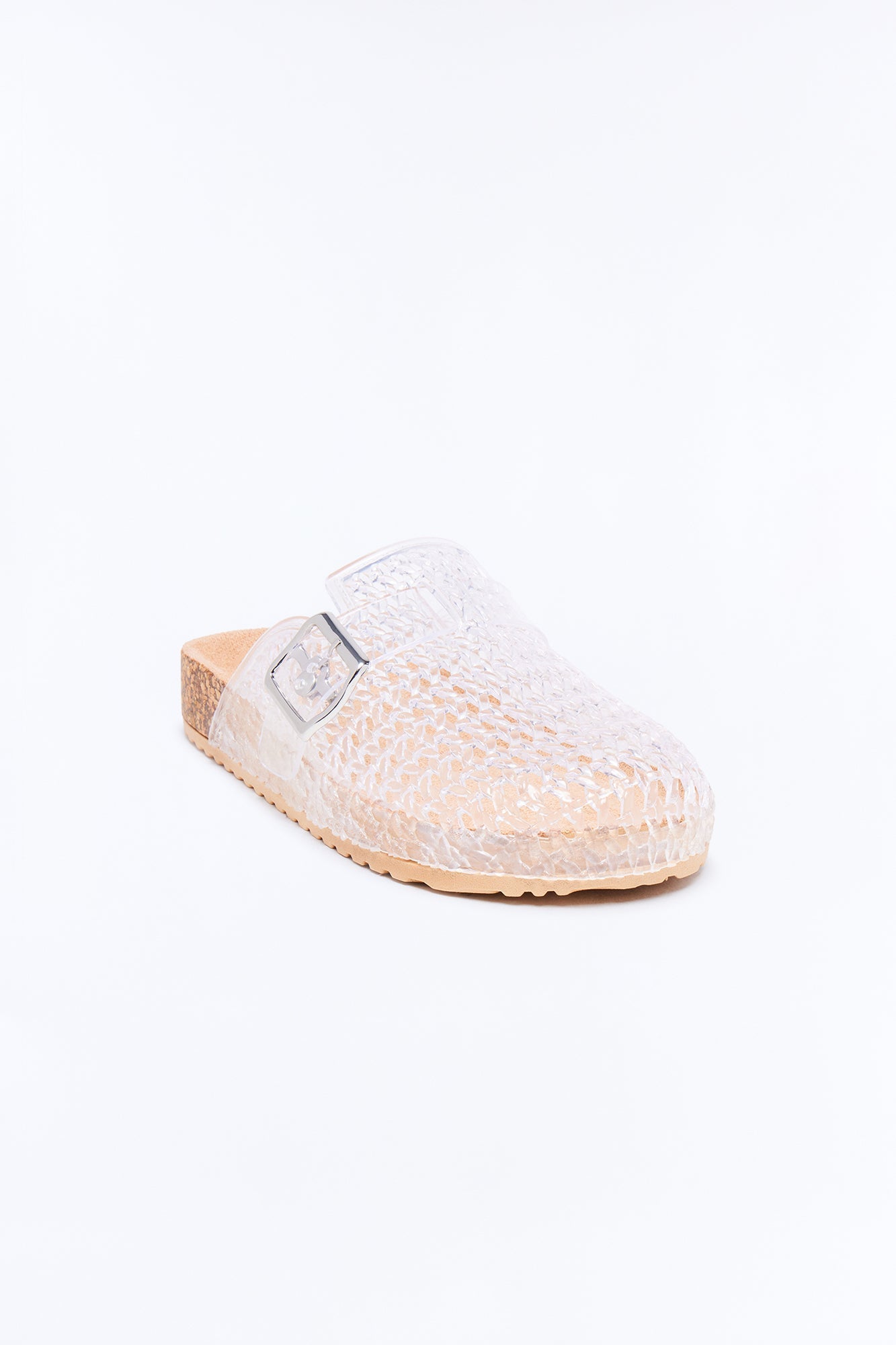Anny Buckle Jelly Slides - Clear NEWFASHIONEDGE