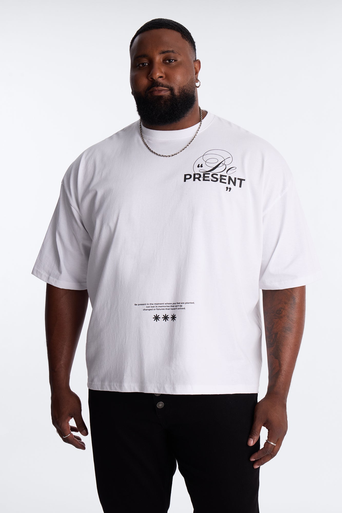 Be Present Boxy Short Sleeve Tee - White