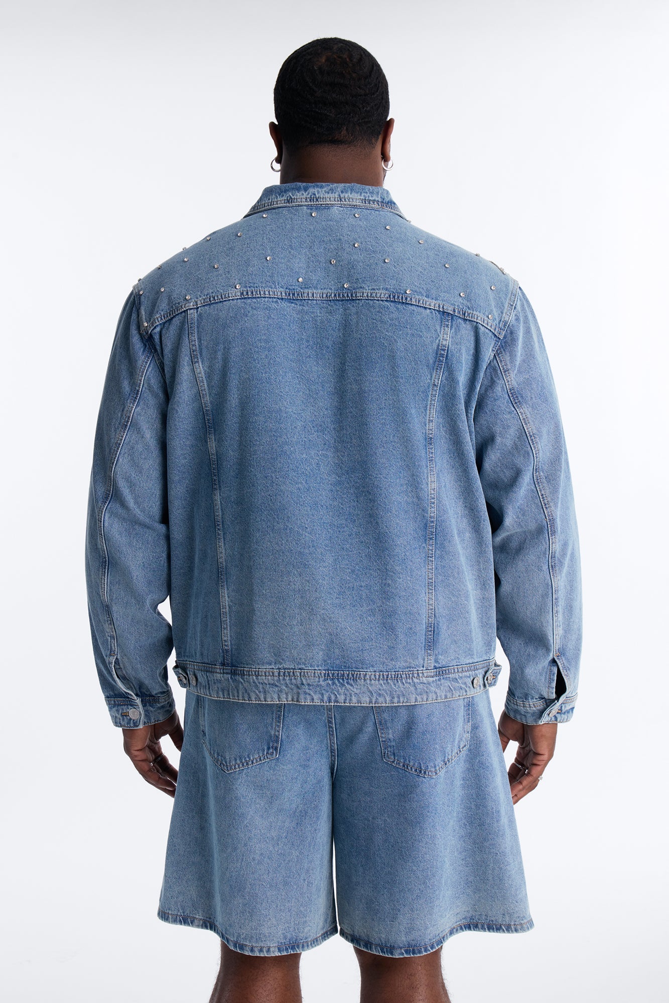 Cropped Street Ice Denim Jacket - Light Wash