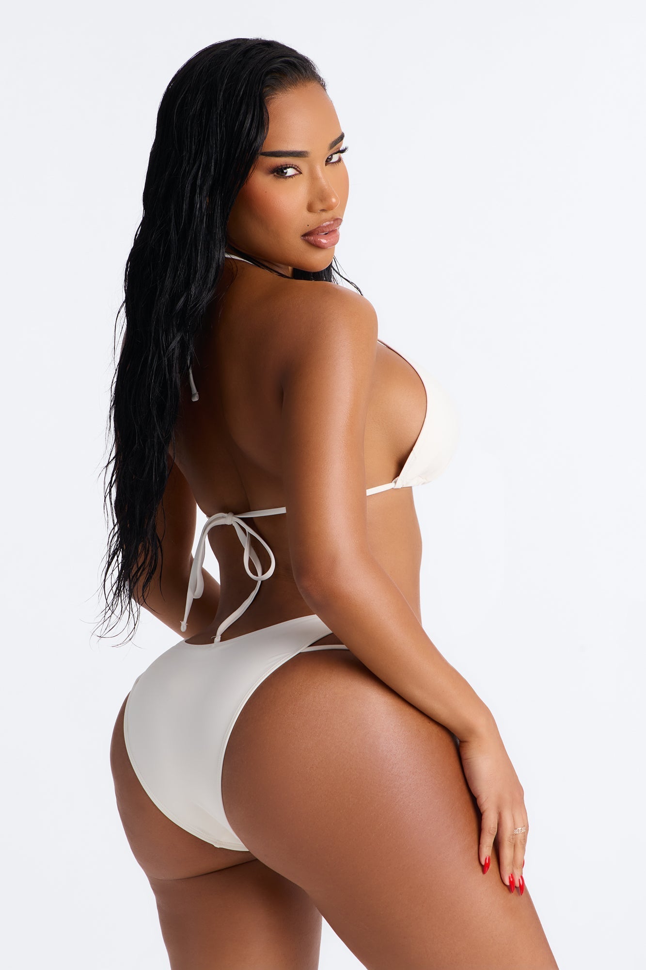Love Chain 2 Piece Triangle Chain Bikini Set - Ivory NEWFASHIONEDGE