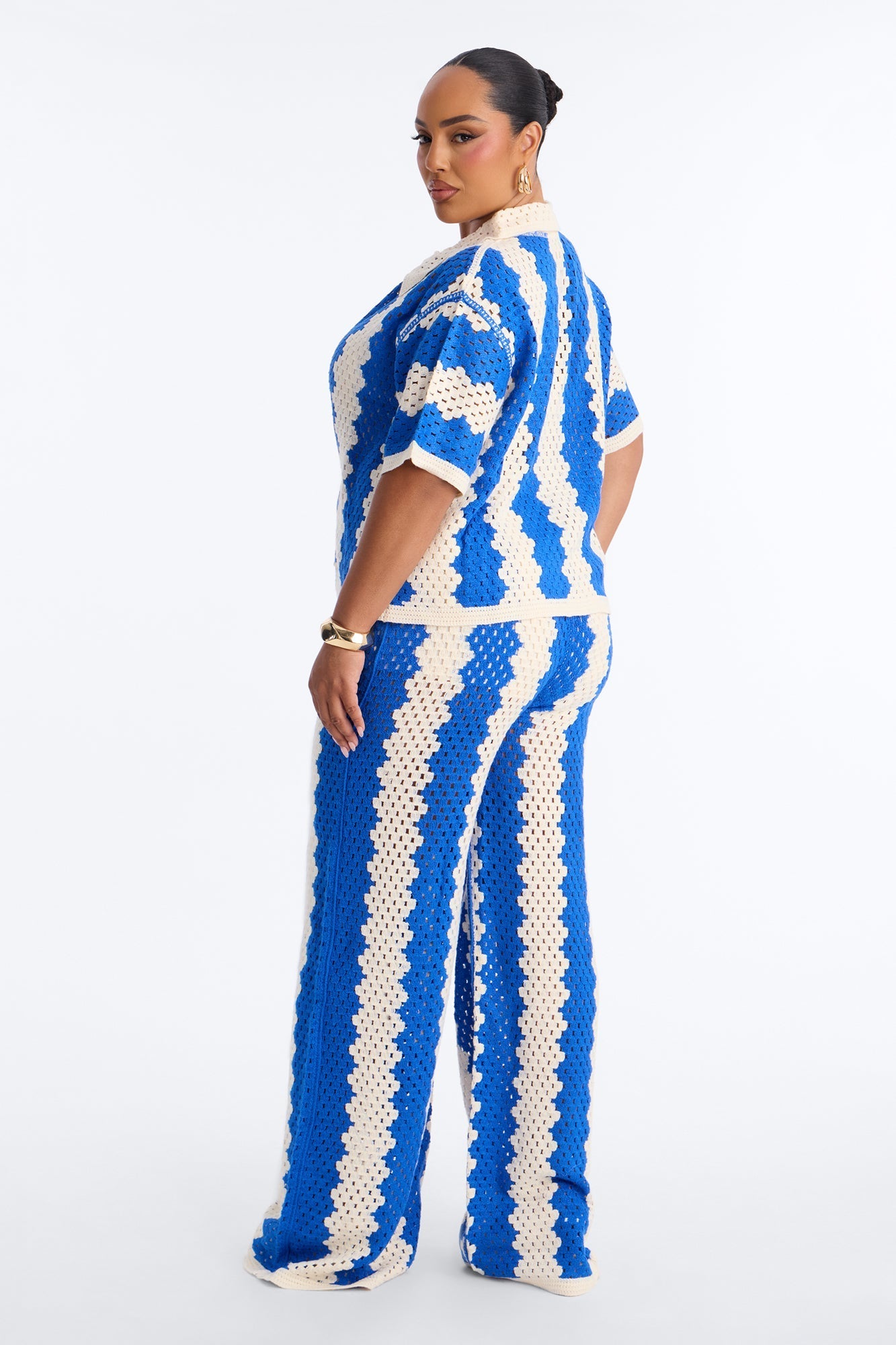 Shoreline Symphony Crochet Pant Set - Blue/combo NEWFASHIONEDGE