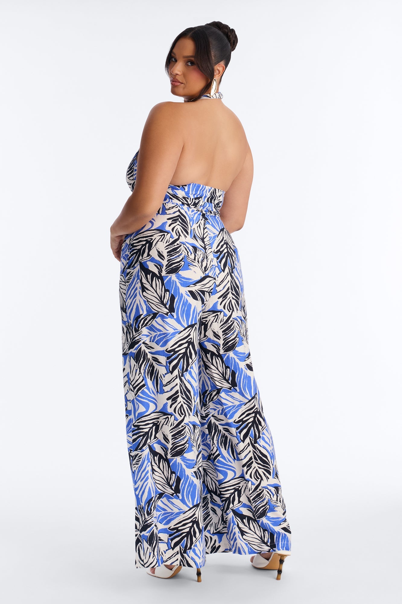 Tropic Haze Halter Jumpsuit - Blue/combo