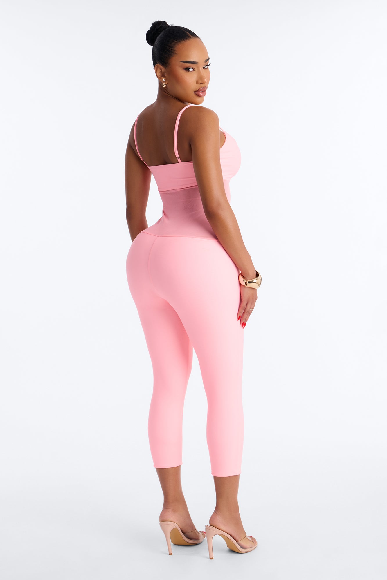 Roxy Form Double Lined Mesh Capri Jumpsuit - Pink