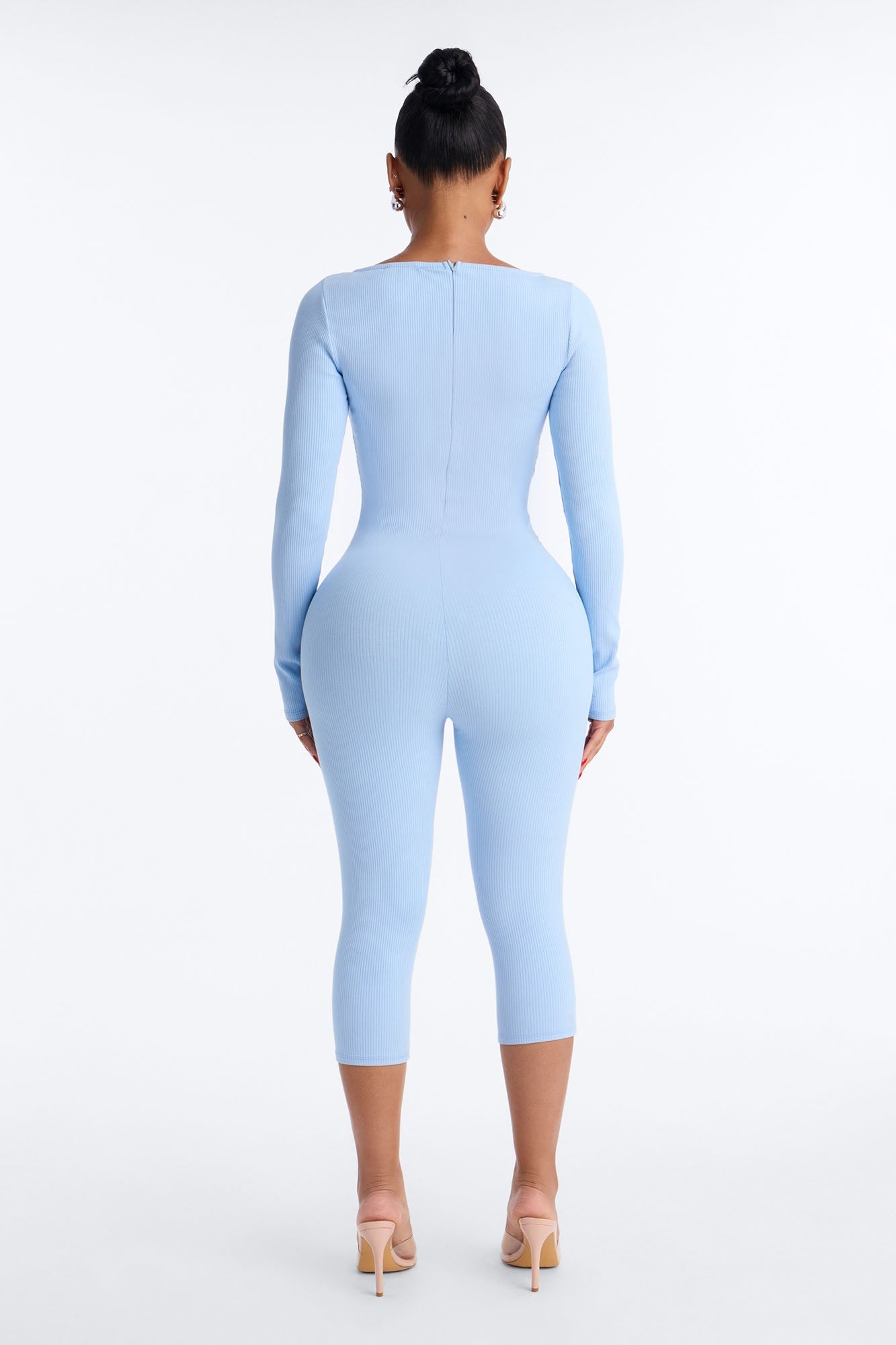 Scarlett Snatched Capri Jumpsuit - Light Blue NEWFASHIONEDGE