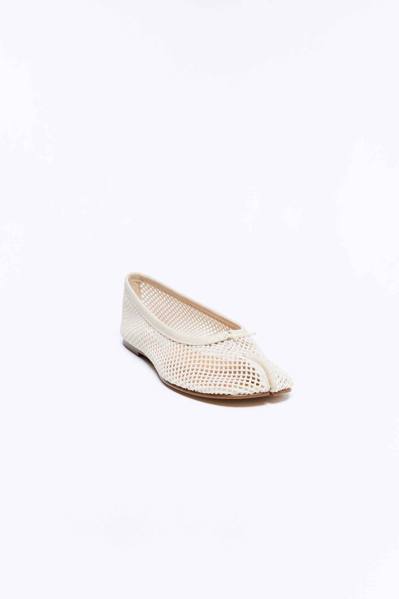 Steve Madden Calico Black Mesh Split Toe Tabi Ballet Flat - Bone NEWFASHIONEDGE