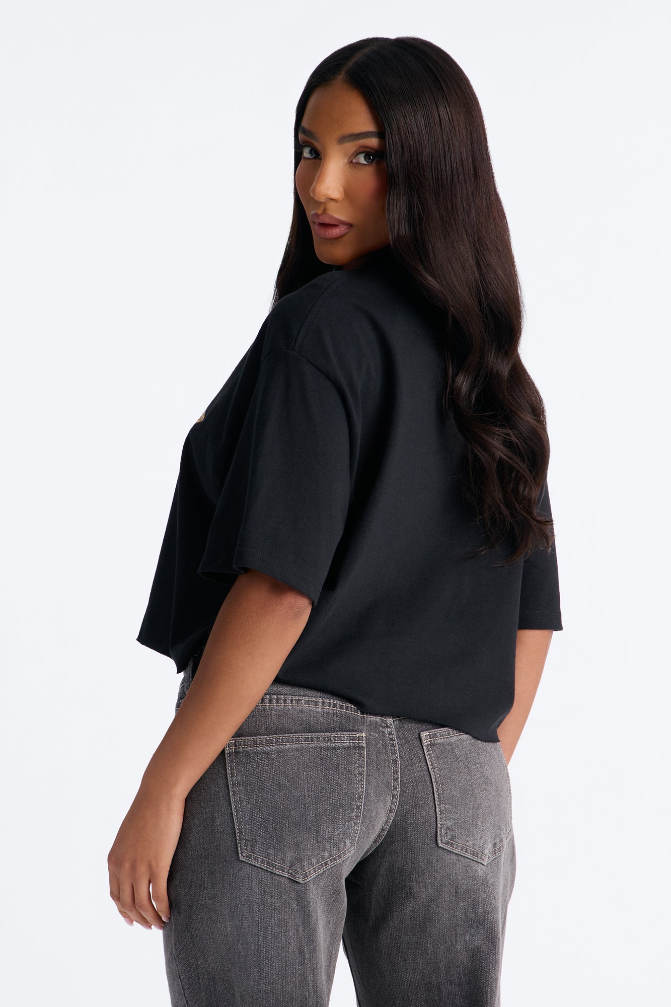 Leopard Star Chest Tee - Black Fashion Nova