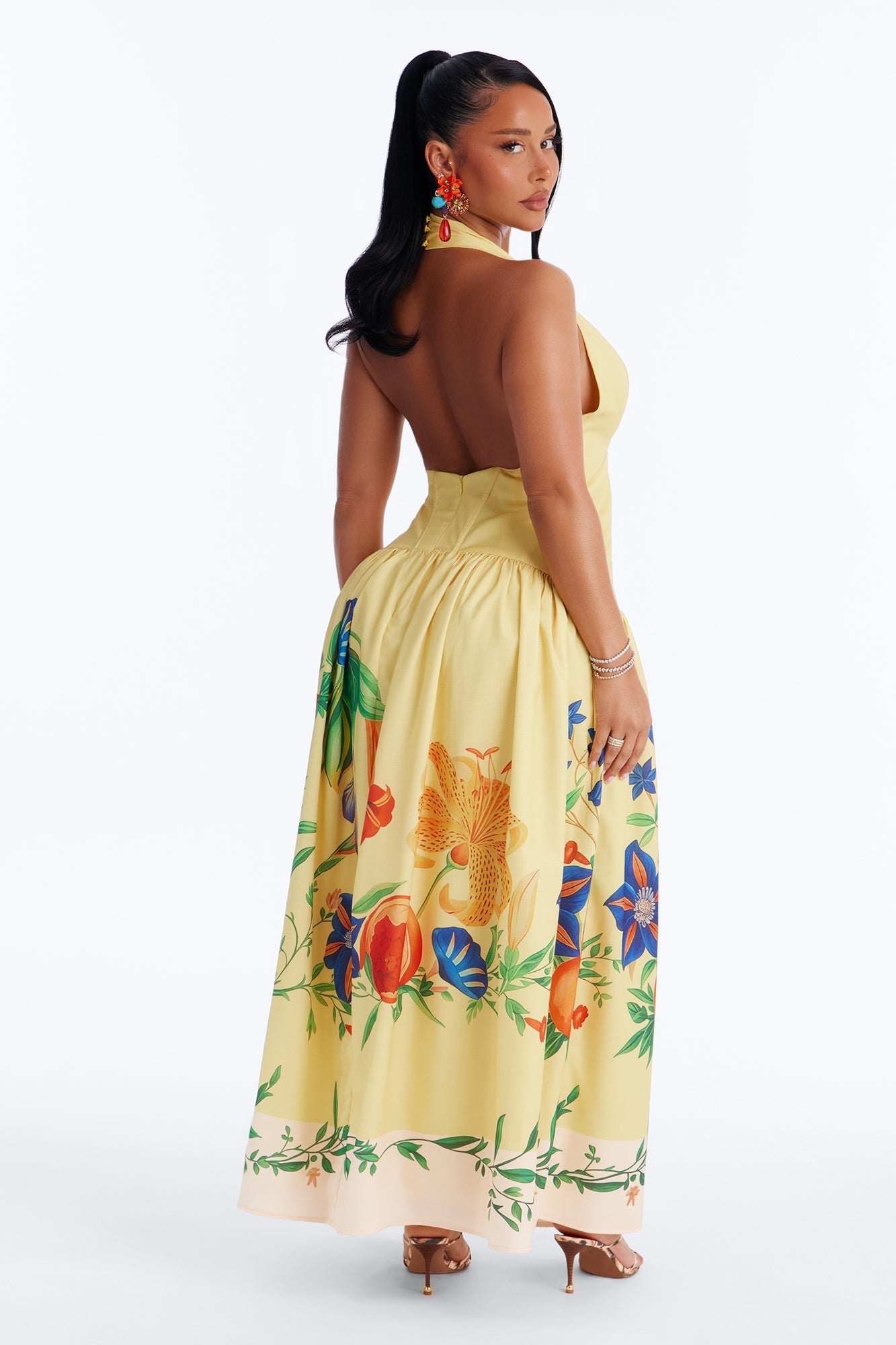 Summer Goddess Halter Maxi Dress - Yellow NEWFASHIONEDGE