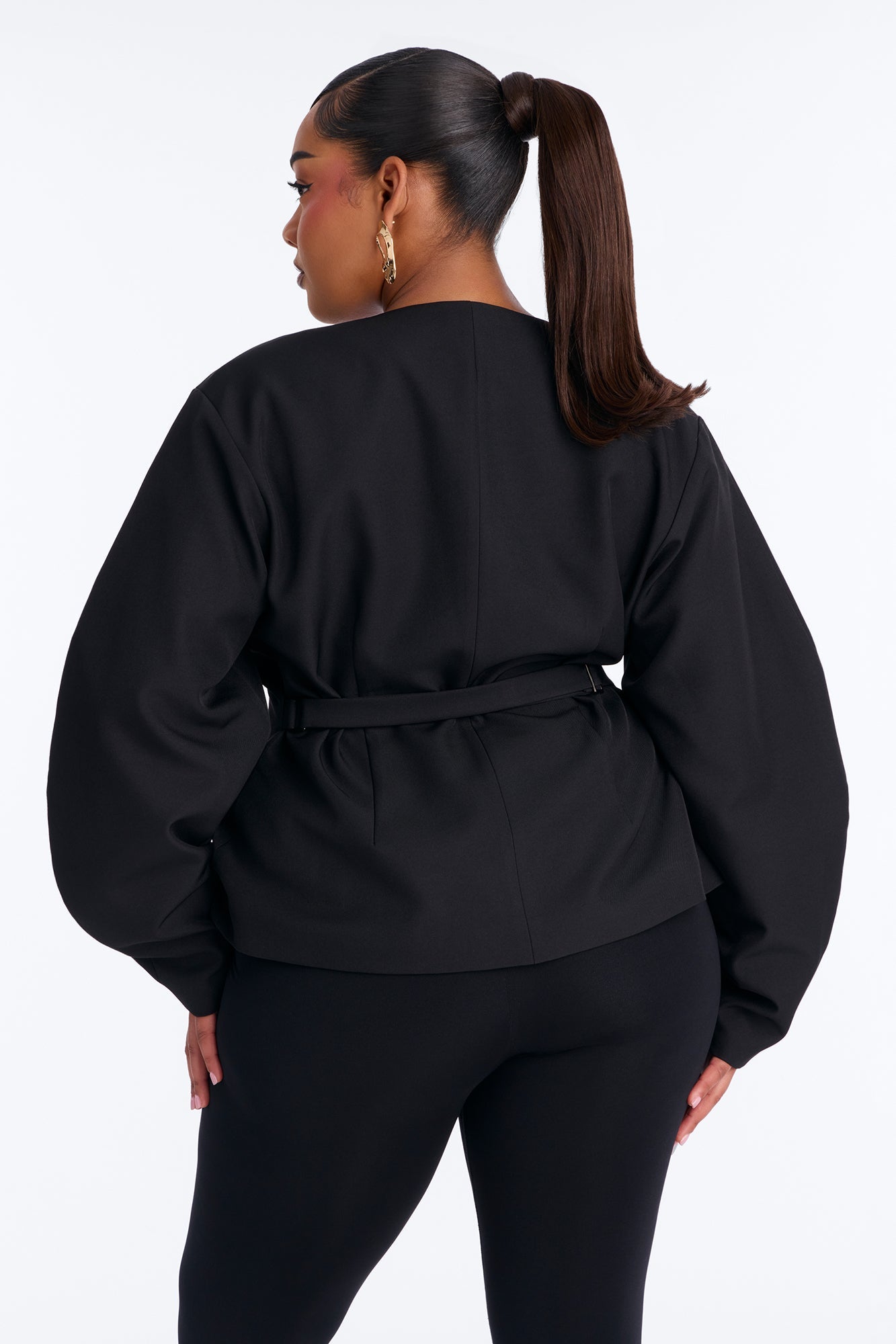 Mariella Barrel Sleeve Blazer - Black