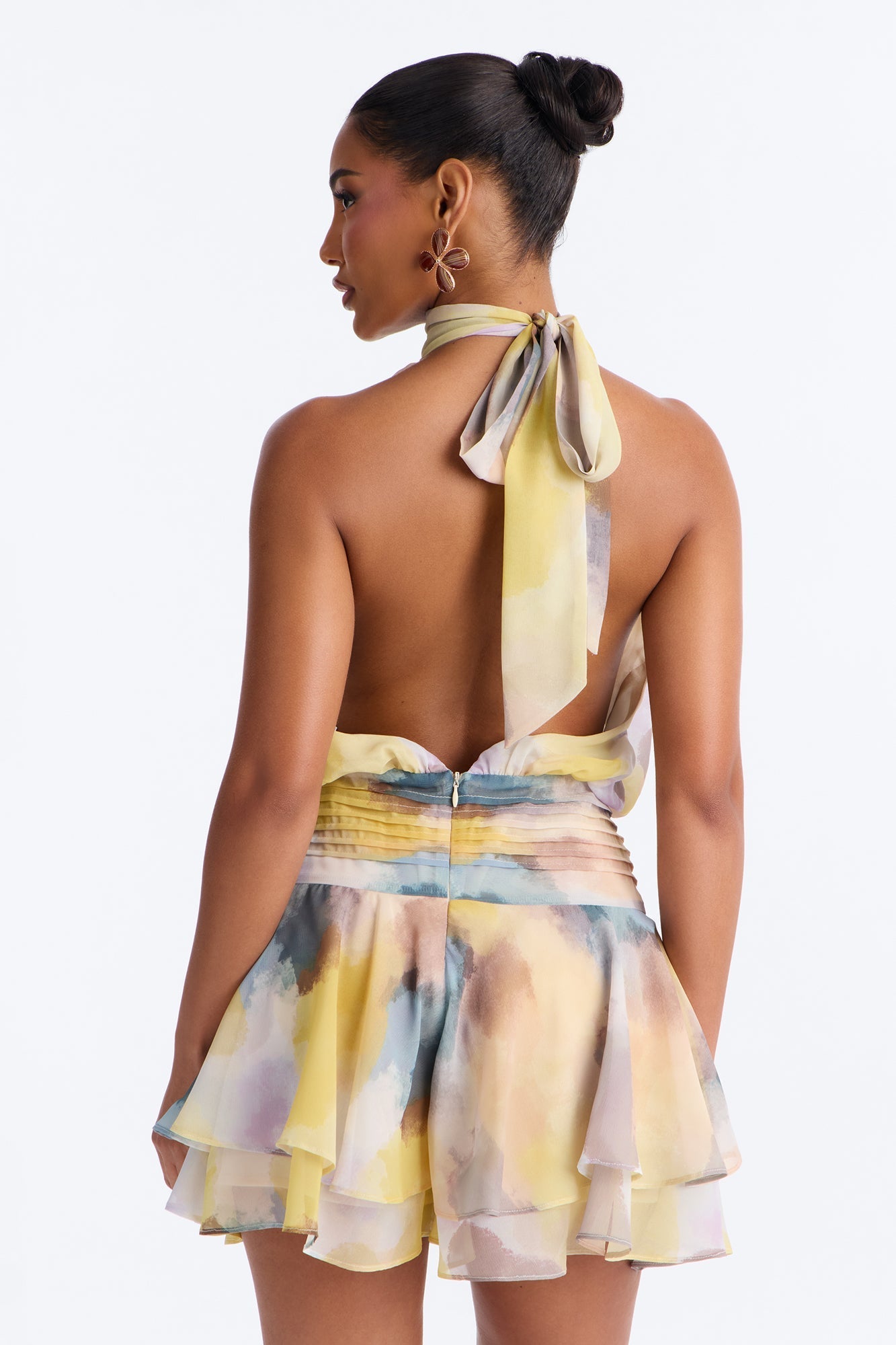 Penelope Backless Romper - Yellow