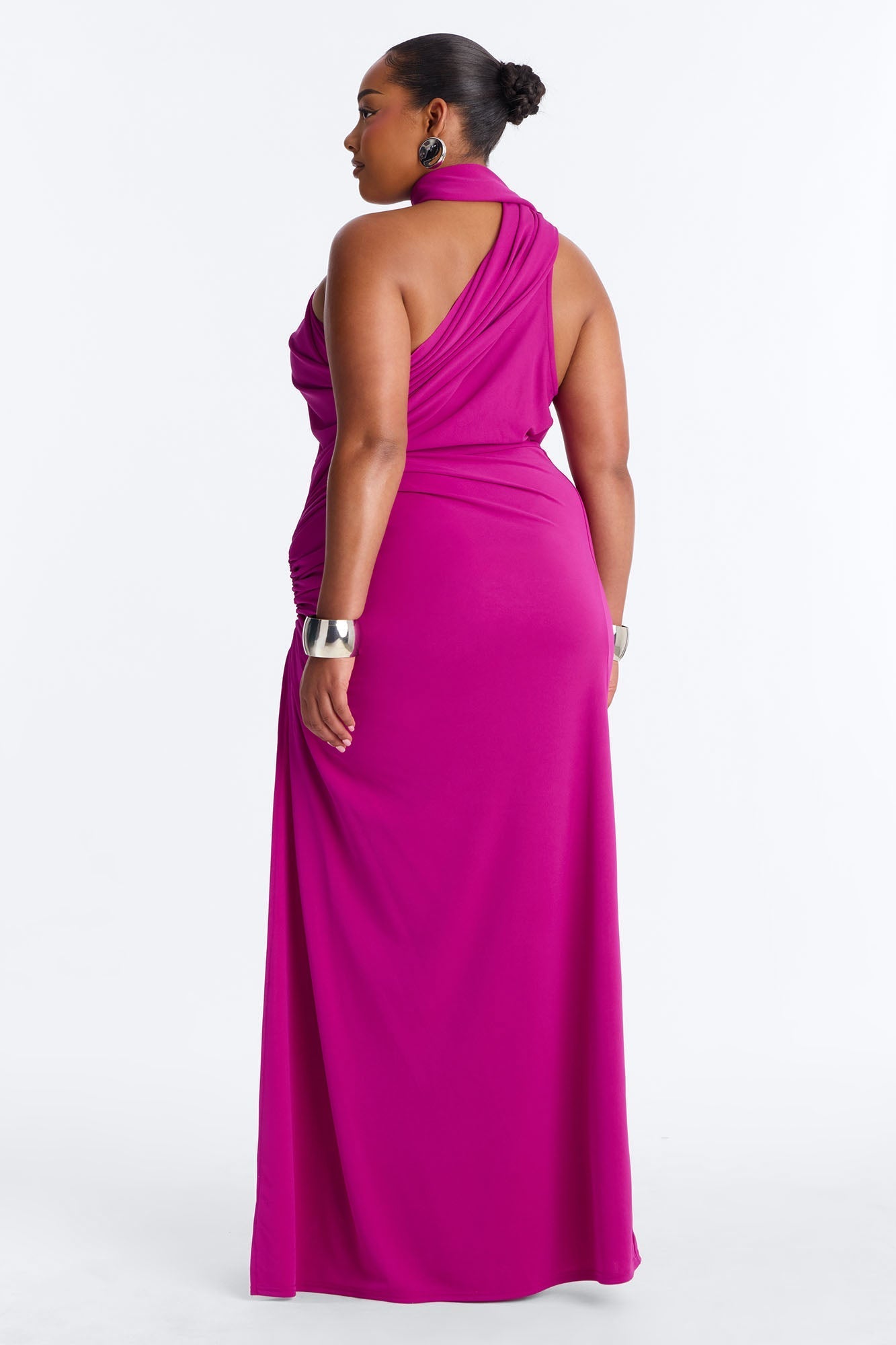 Jasmyn High Slit Maxi Dress - Magenta NEWFASHIONEDGE