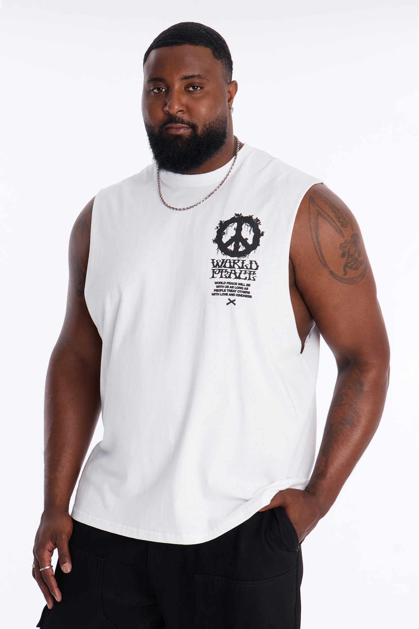 World Peace Muscle Tee - White