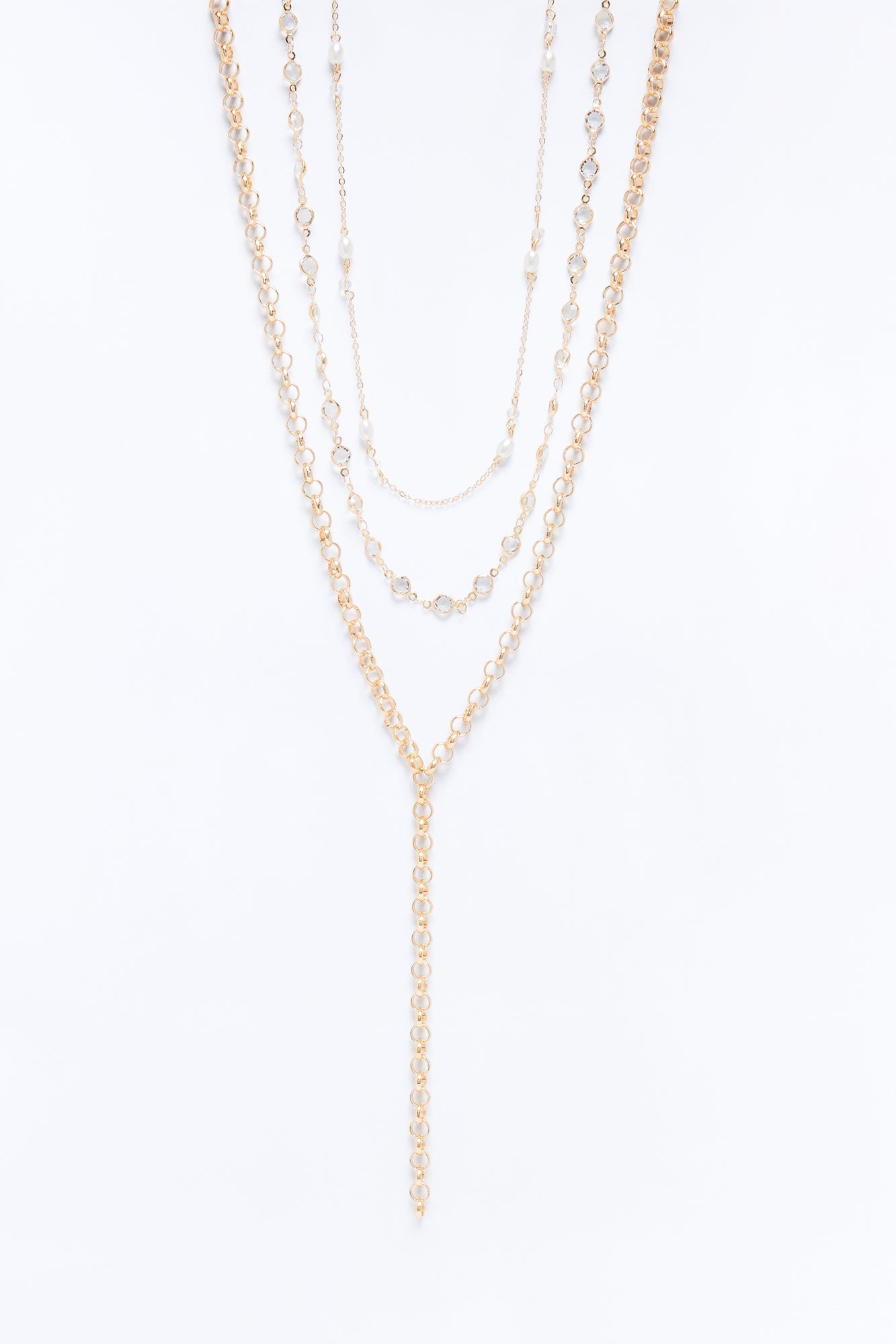 Think Of Me Layered Lariat Necklace - Gold NEWFASHIONEDGE