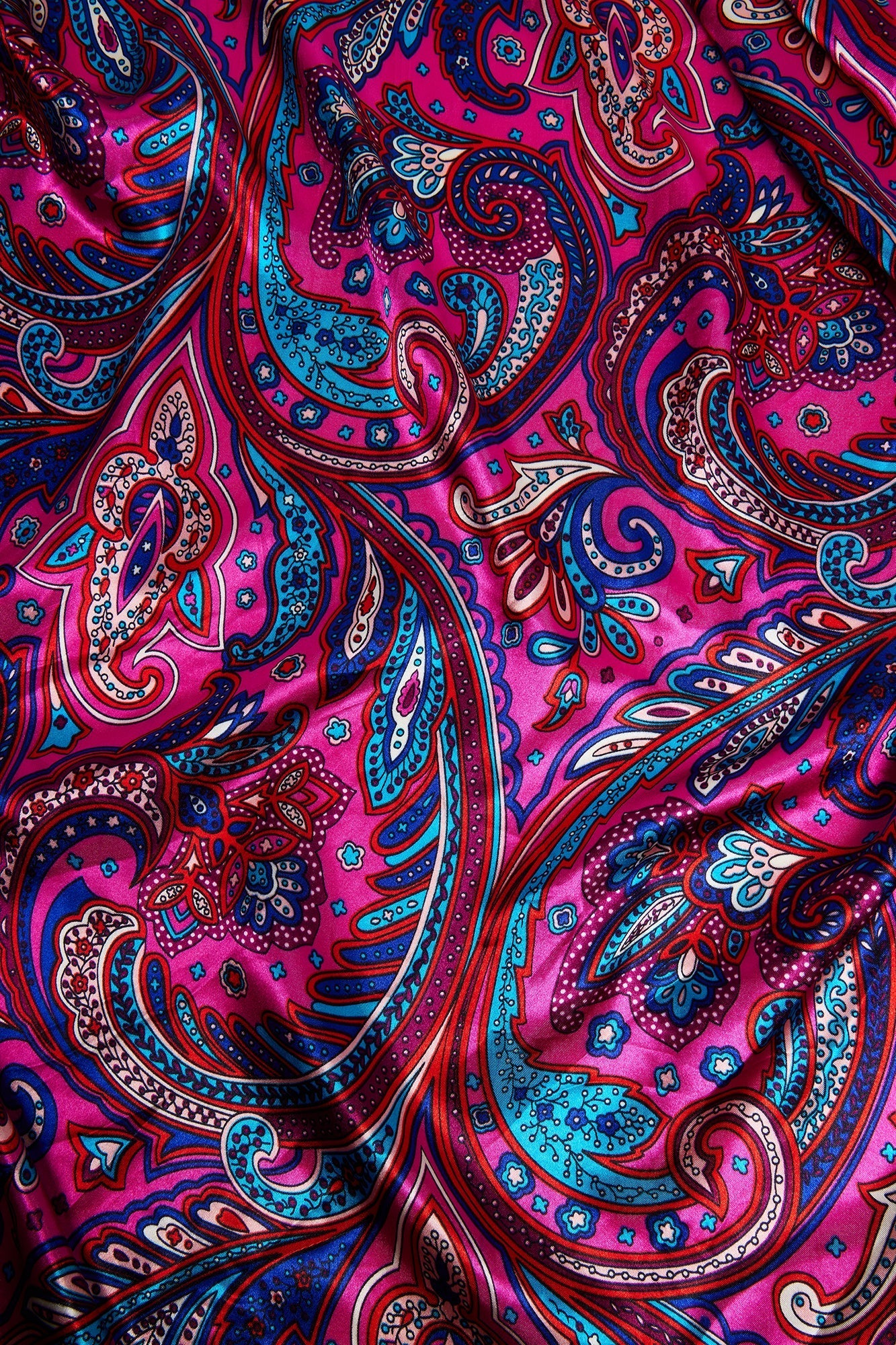 Lilly Paisley Head Scarf - Fuchsia NEWFASHIONEDGE