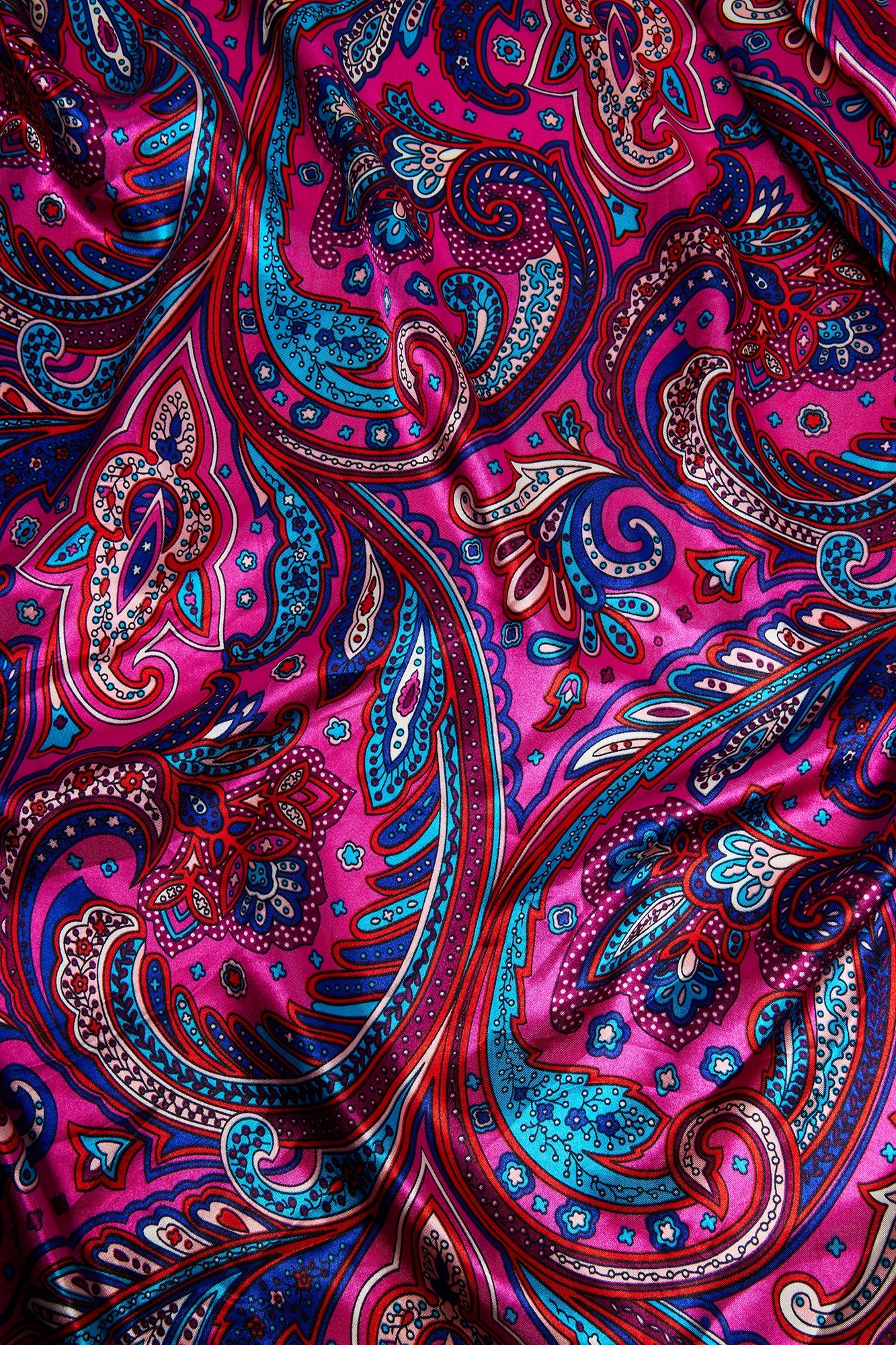 Lilly Paisley Head Scarf - Fuchsia