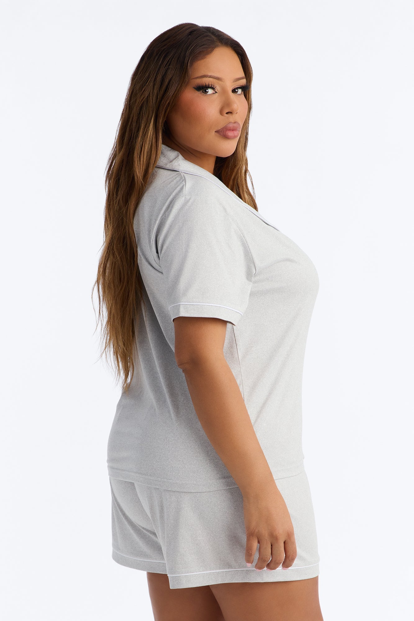 Ready For Bed PJ Short Set - Heather Grey