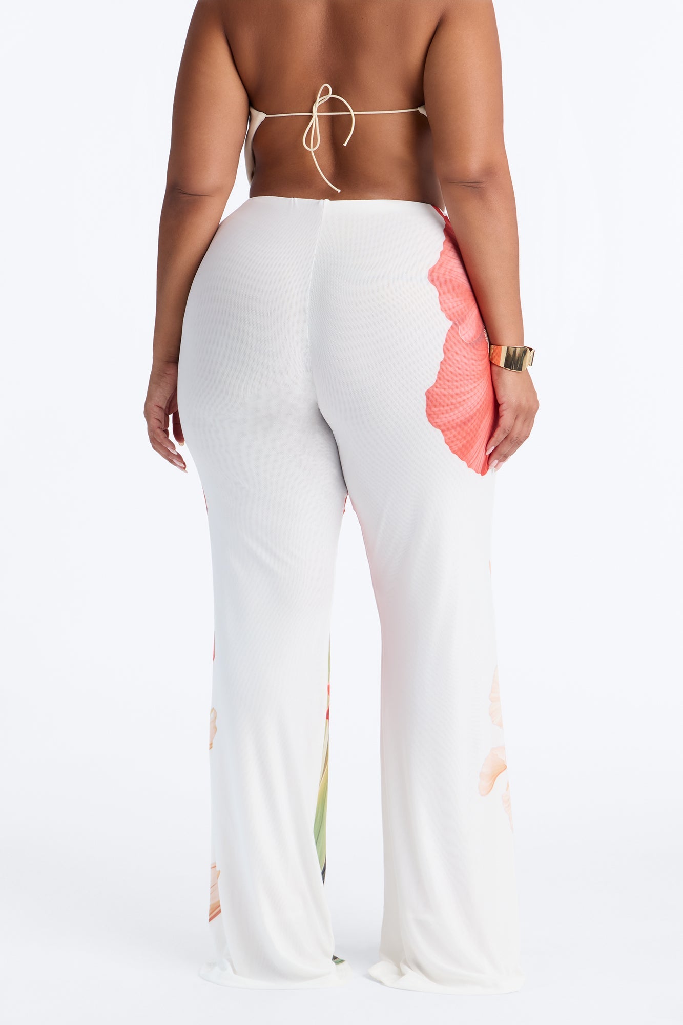 Taylor Double Mesh Skinny Flare Pant - White/combo