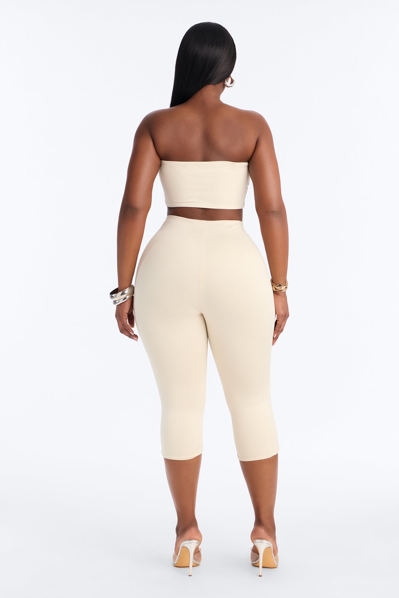 Contour Double Lined Strapless Bandeau Top - Bone Fashion Nova