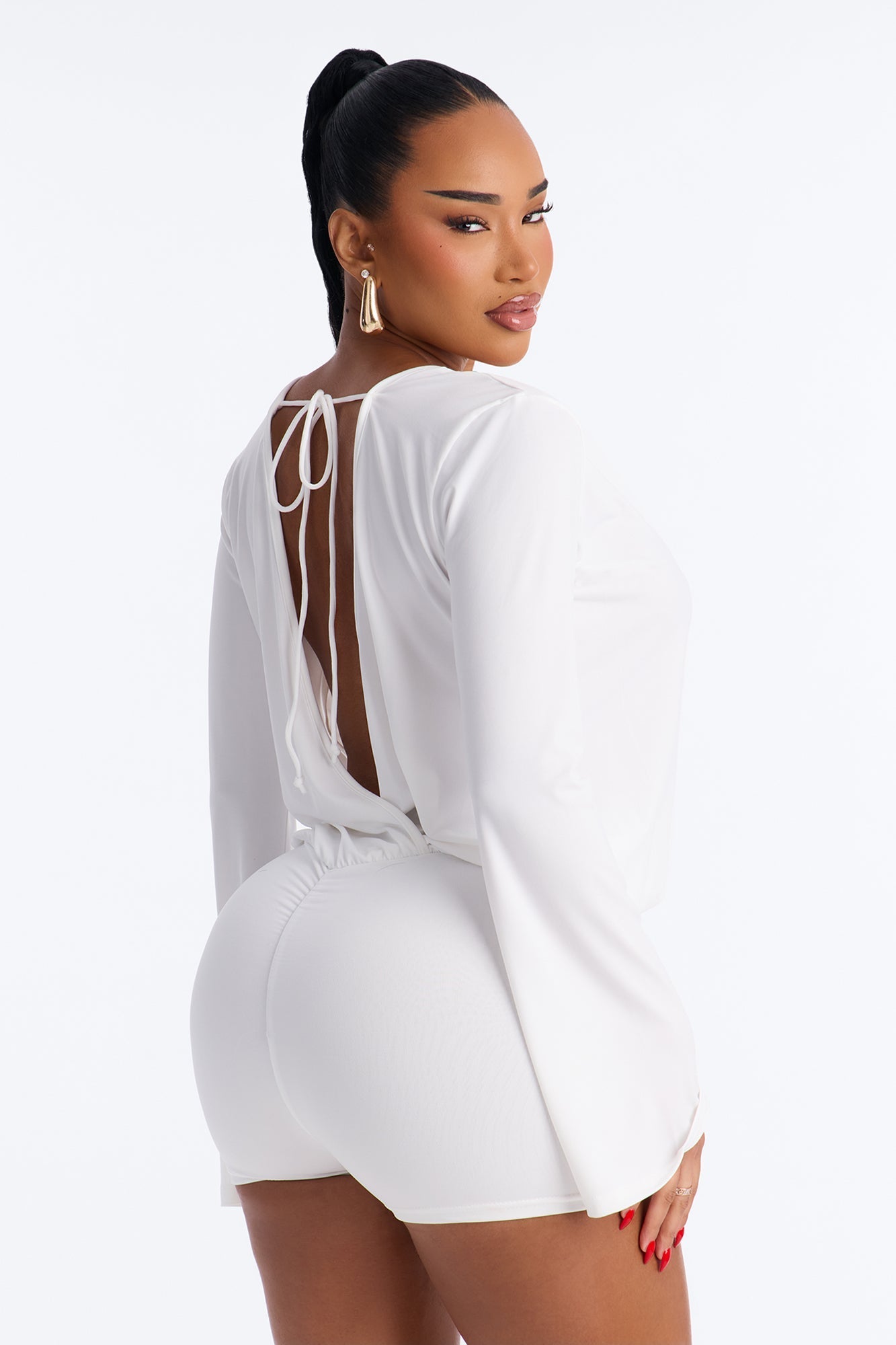 Nora Micro Short Romper - White