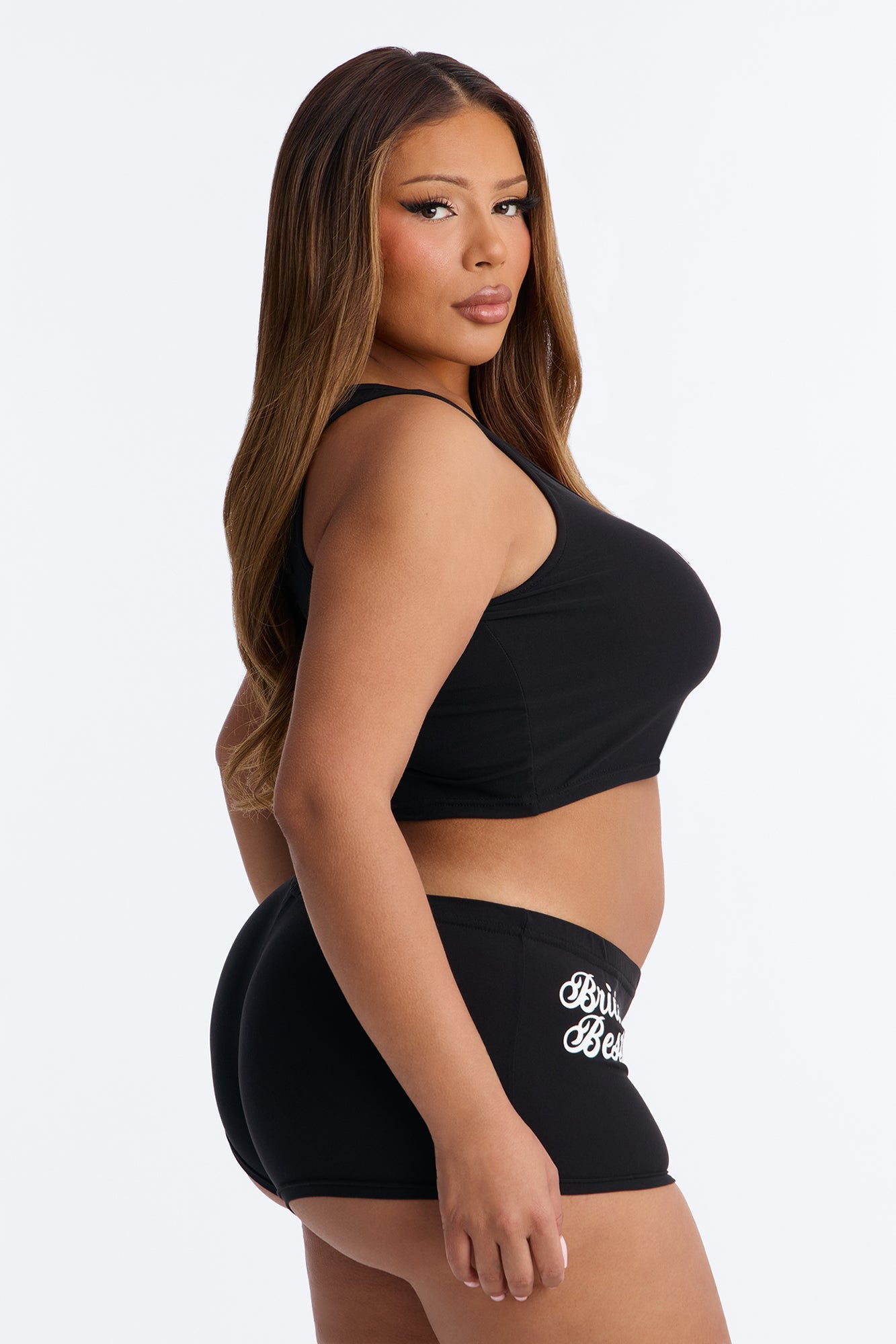 Brides Besties PJ Tank & Short Set - Black Fashion Nova