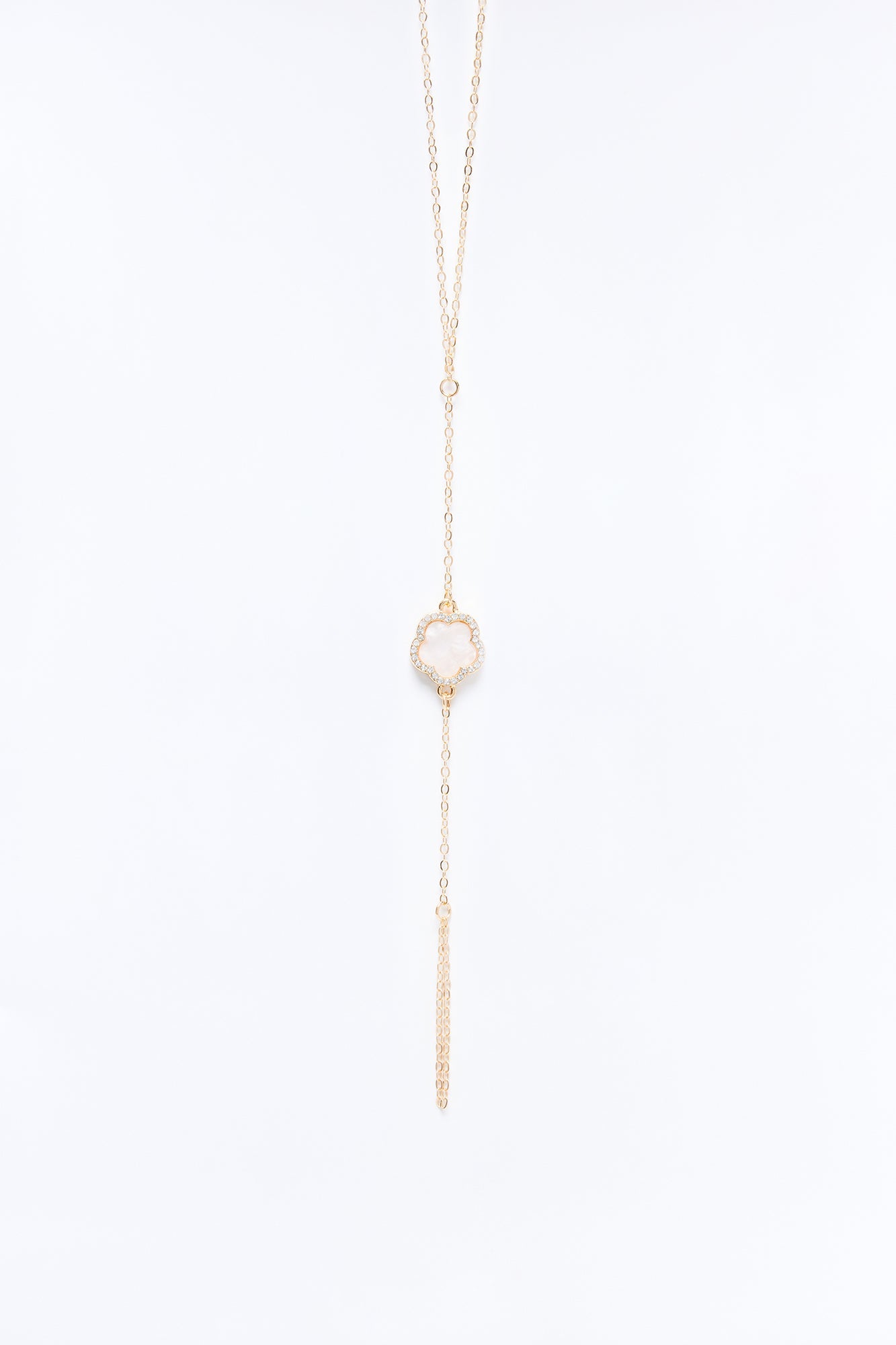 Lucky Toes Clover Foot Chain - White/Gold