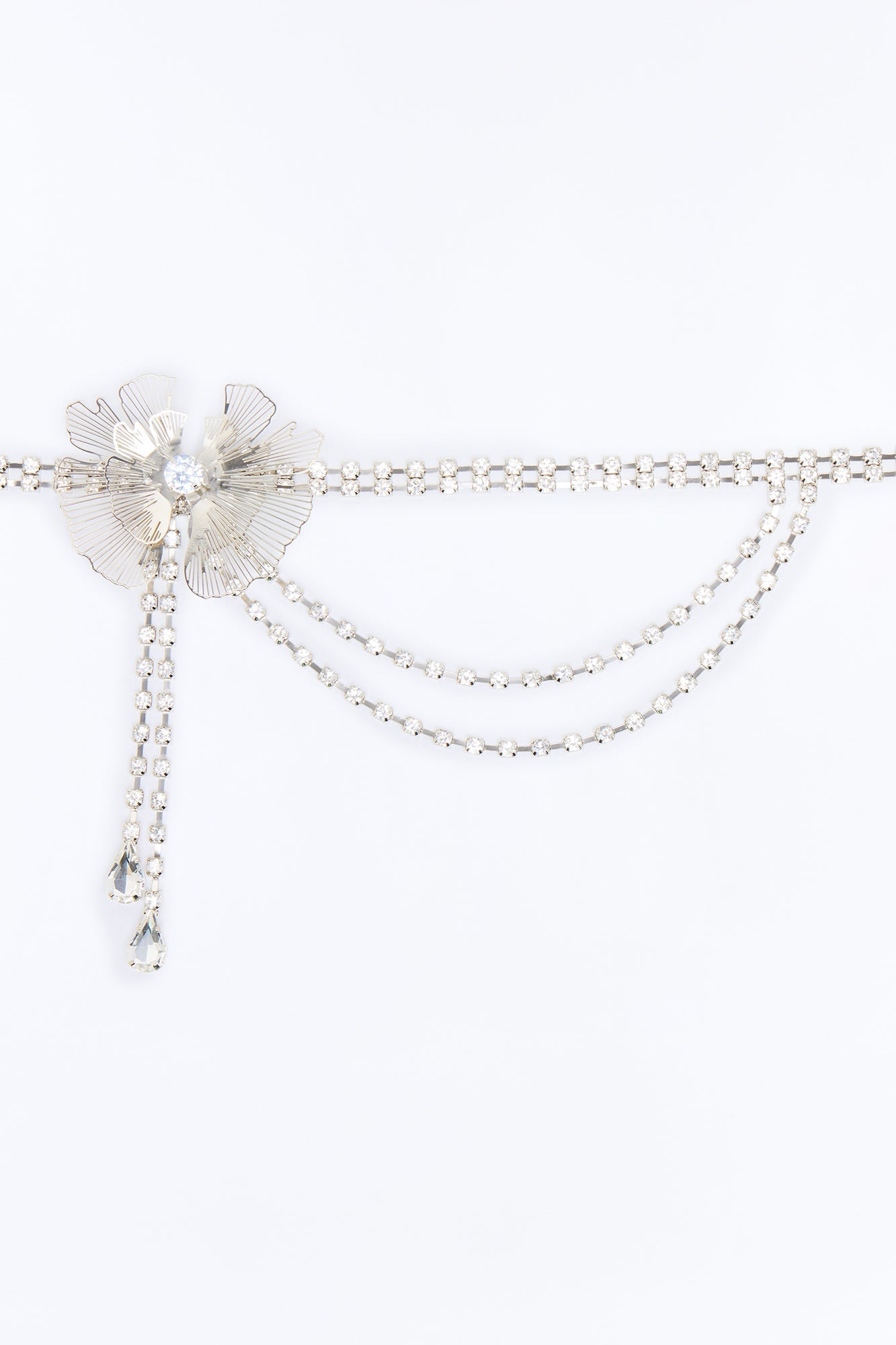 Bella Femme Flower Necklace - Silver