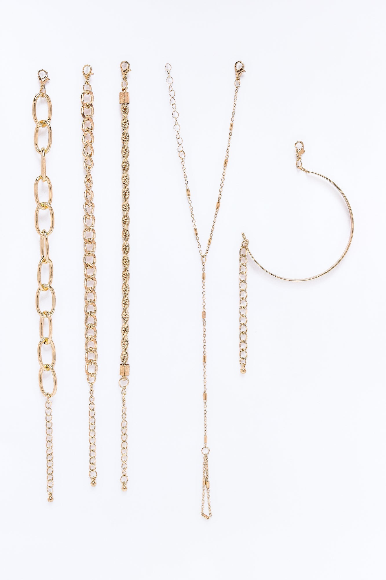 Lori 5 Piece Hand Chain Bracelet Set - Gold