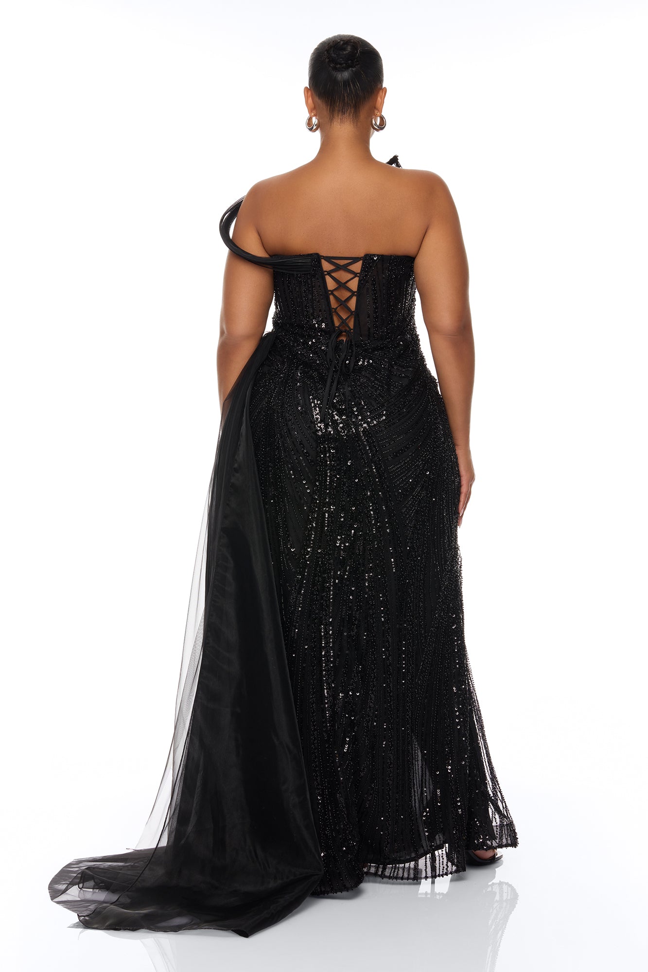 Pure Luxe Embellished Gown - Black NEWFASHIONEDGE
