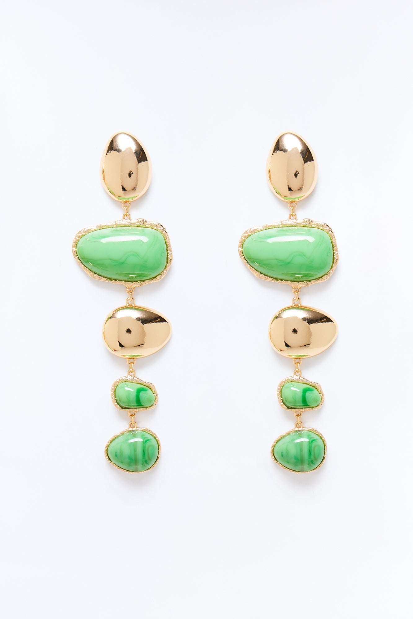 Island Daze Jeweled Drop Earrings - Gold/Green