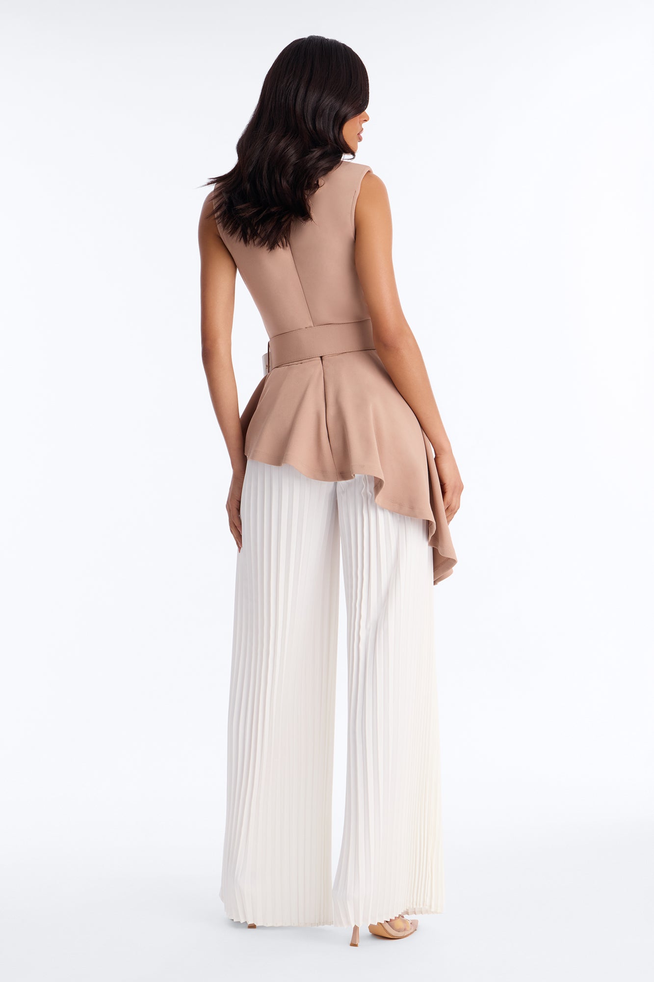 Rosa Twofer Belted Jumpsuit - Taupe