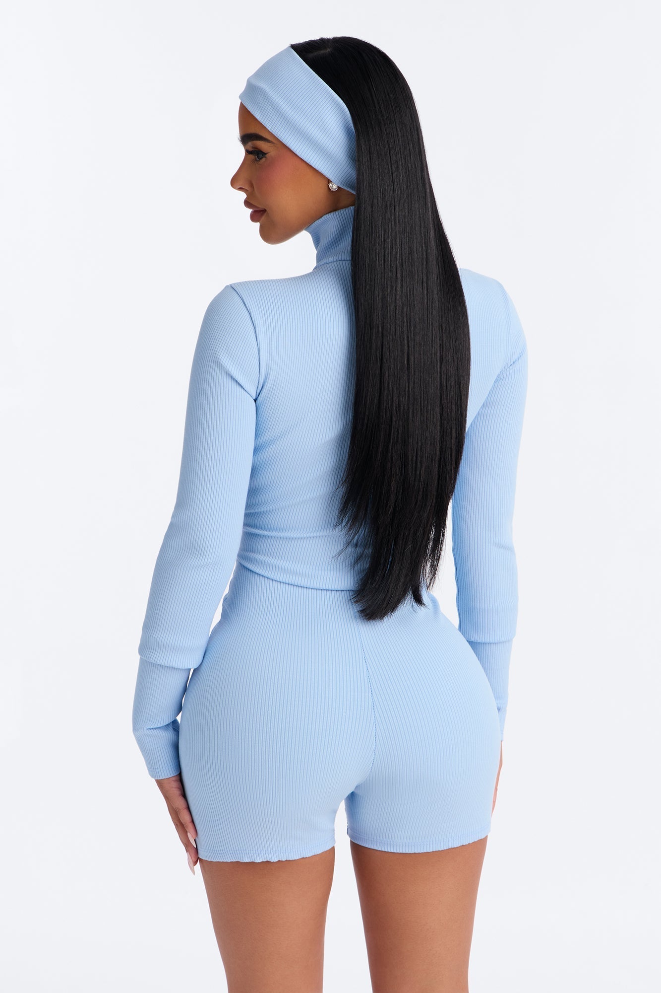 Katya Snatched 2 Piece Romper Set - Light Blue