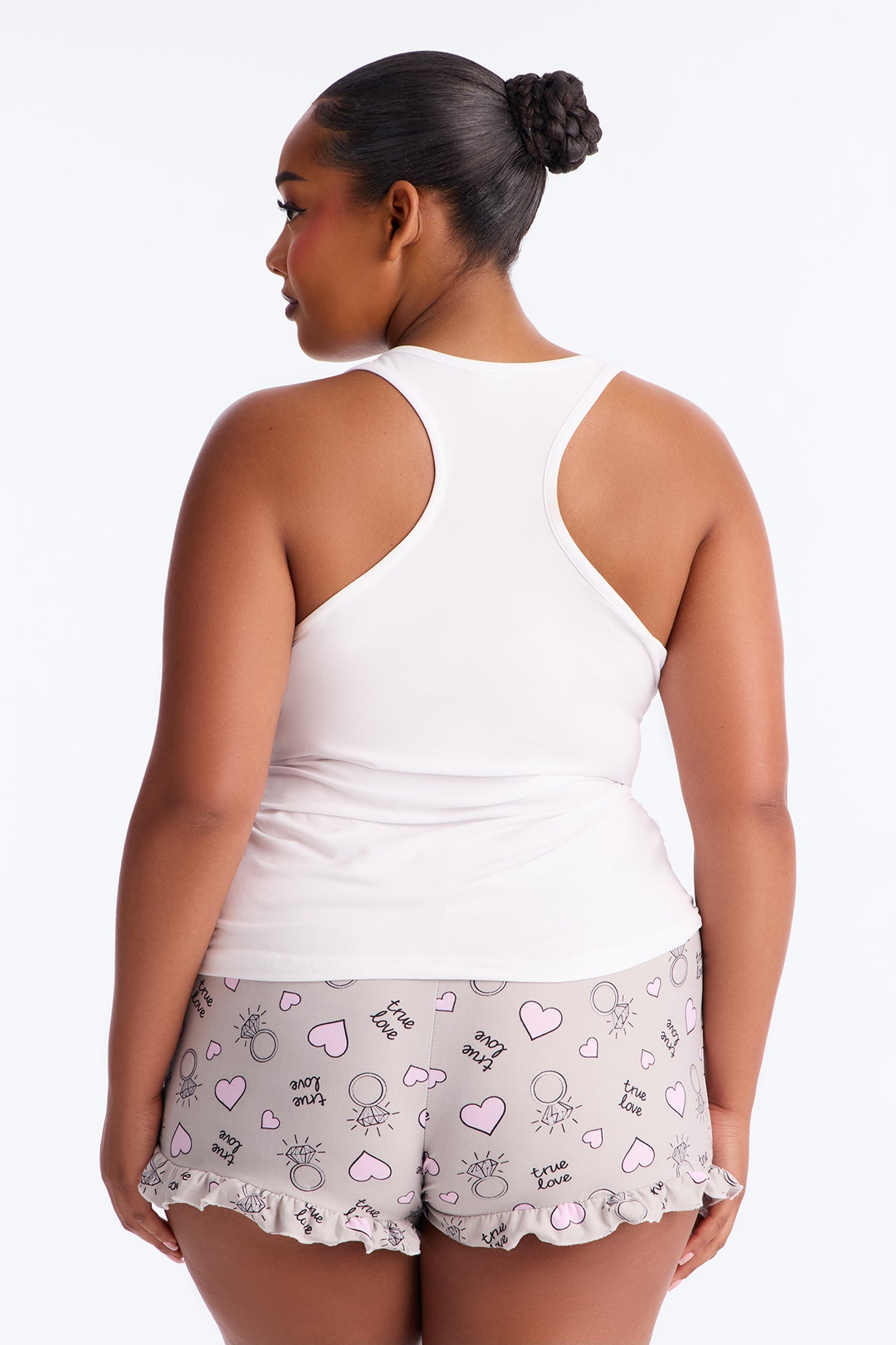 Bridal Era Tank & Short PJ Set - White/combo