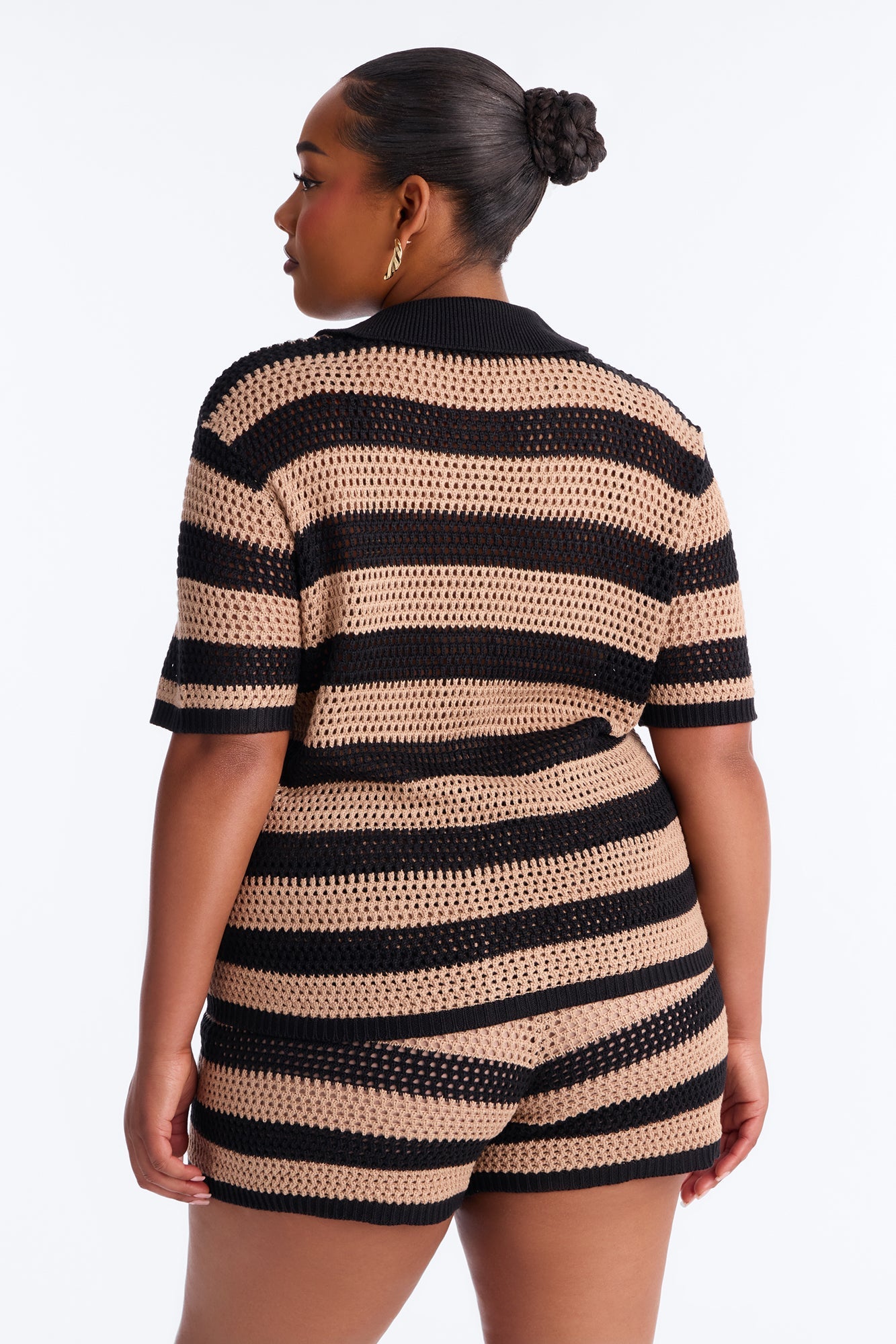 By The Waves Crochet Short Set - Black/combo Fashion Nova